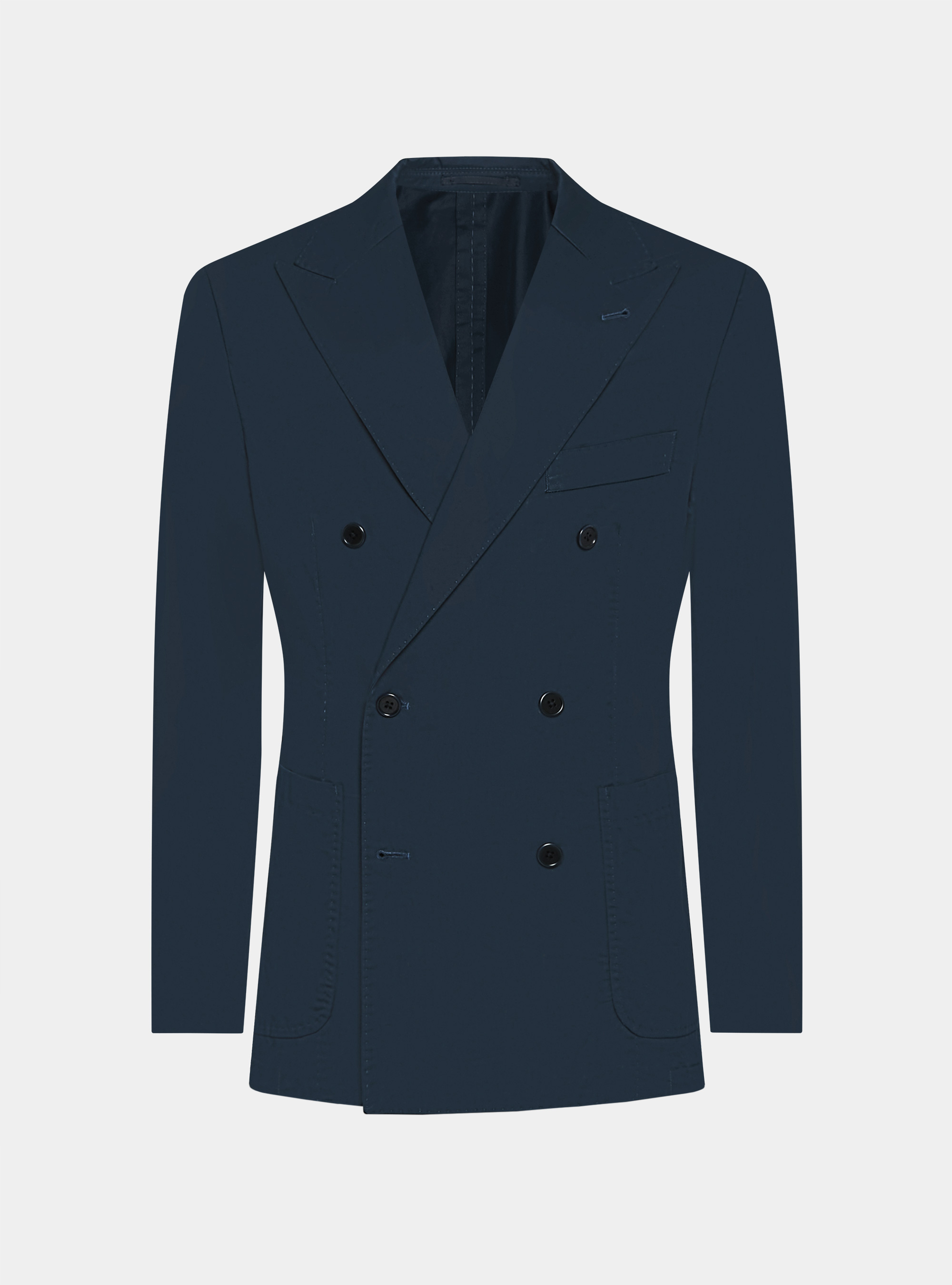 Giacca doppiopetto in cotone popeline, BLU NAVY