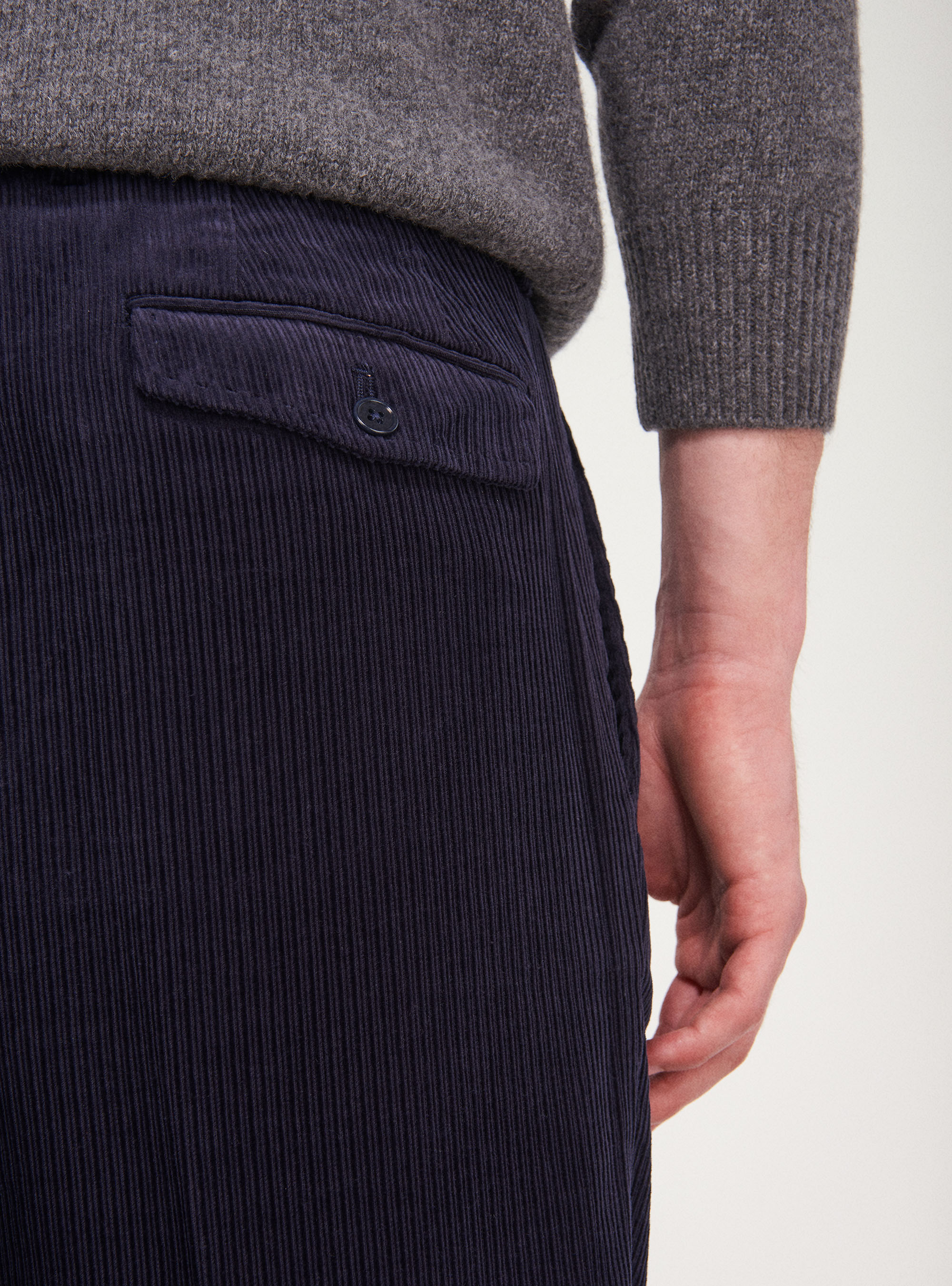 Gestreifte Hose aus Samt, NAVY 0218C