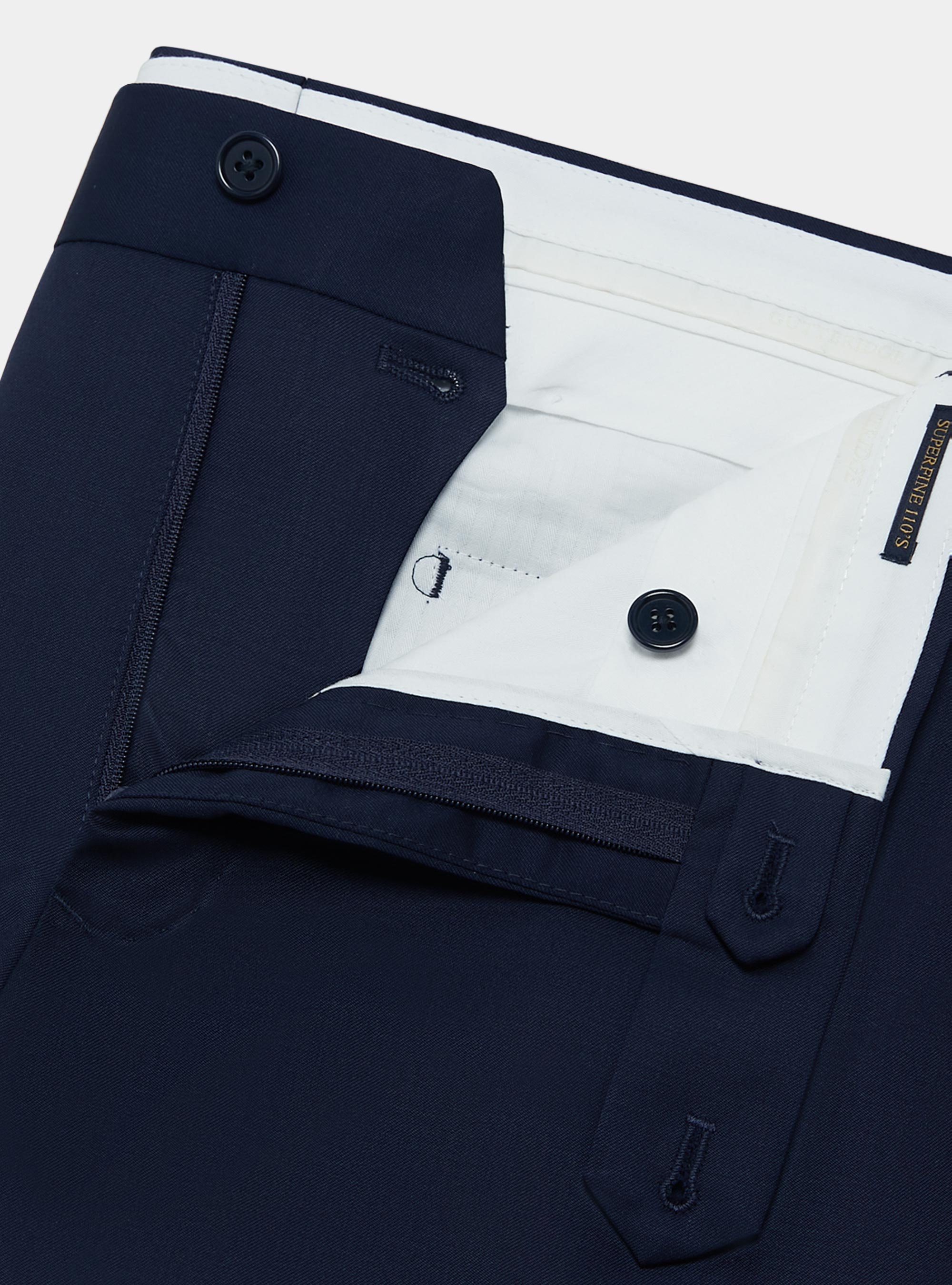Pantaloni in pura lana superfine 110's, BLU NAVY