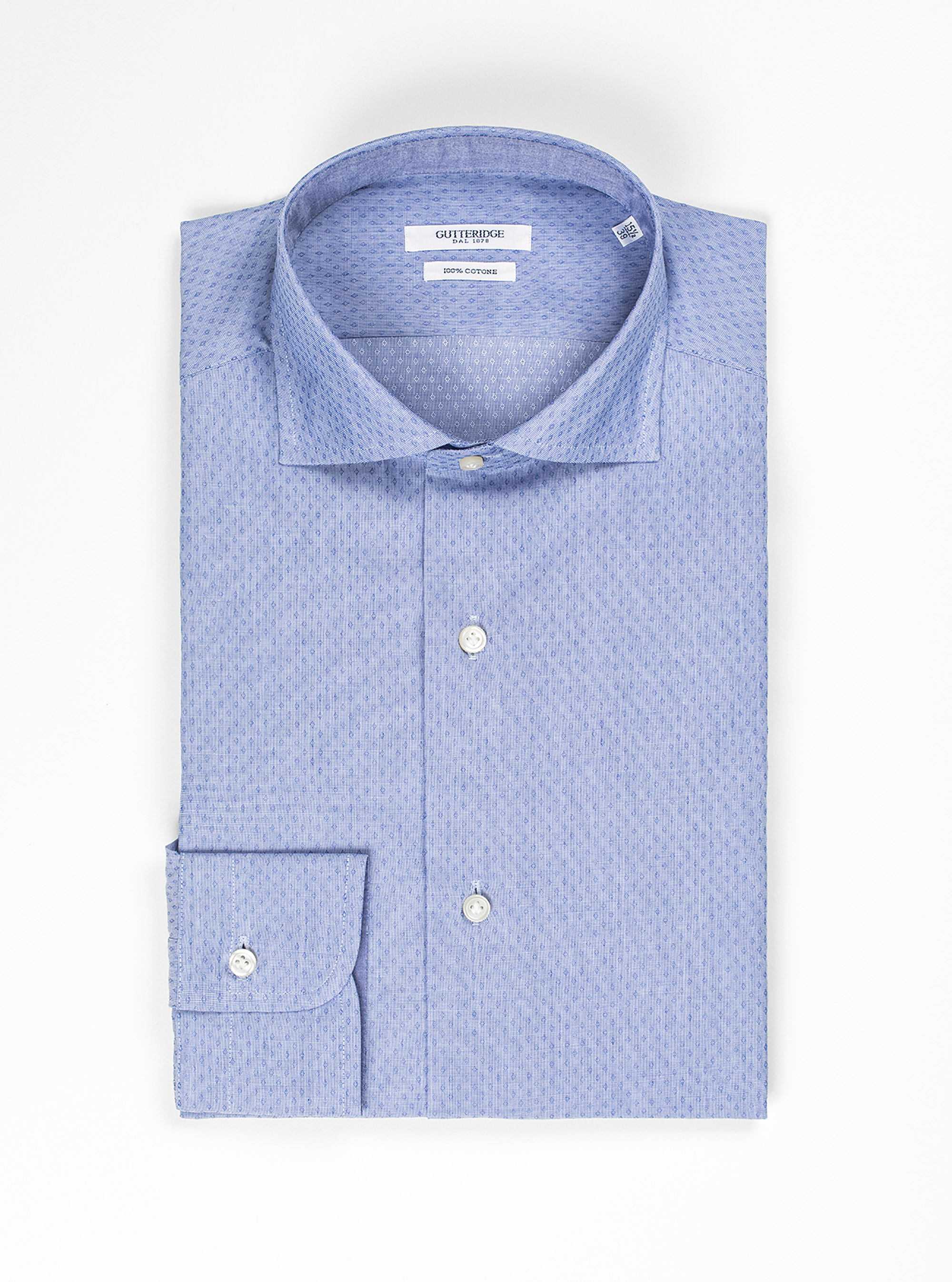 Camicia collo francese in cotone fil coupe