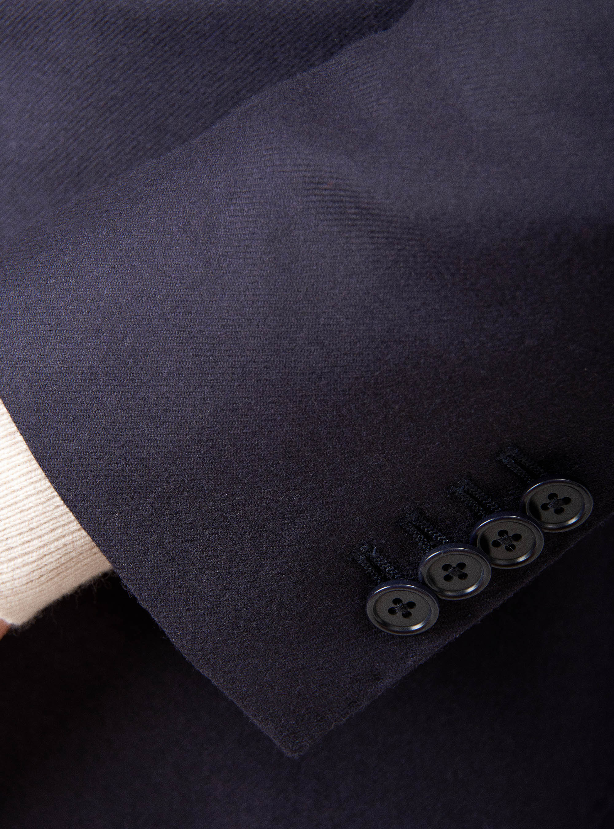 Korean cashmere flannel jacket, NAVY BLUE