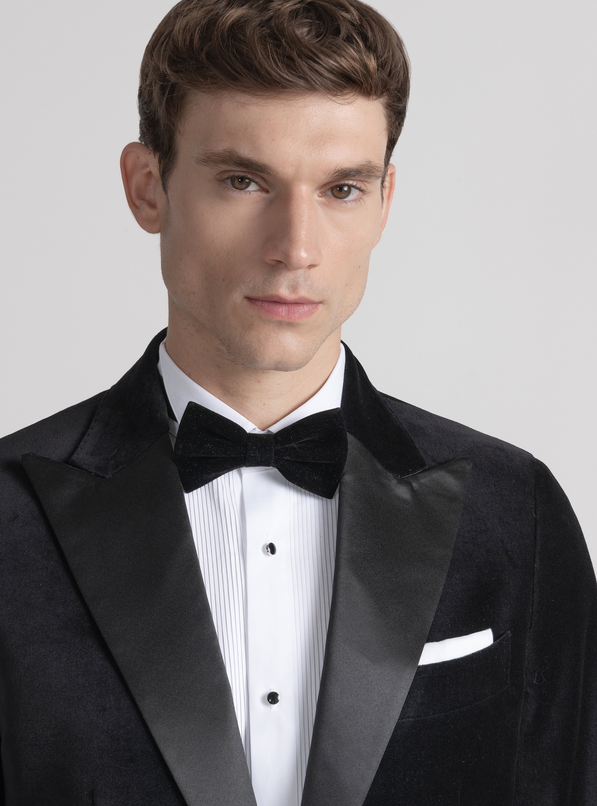 Veste de smoking en velours, NOIR