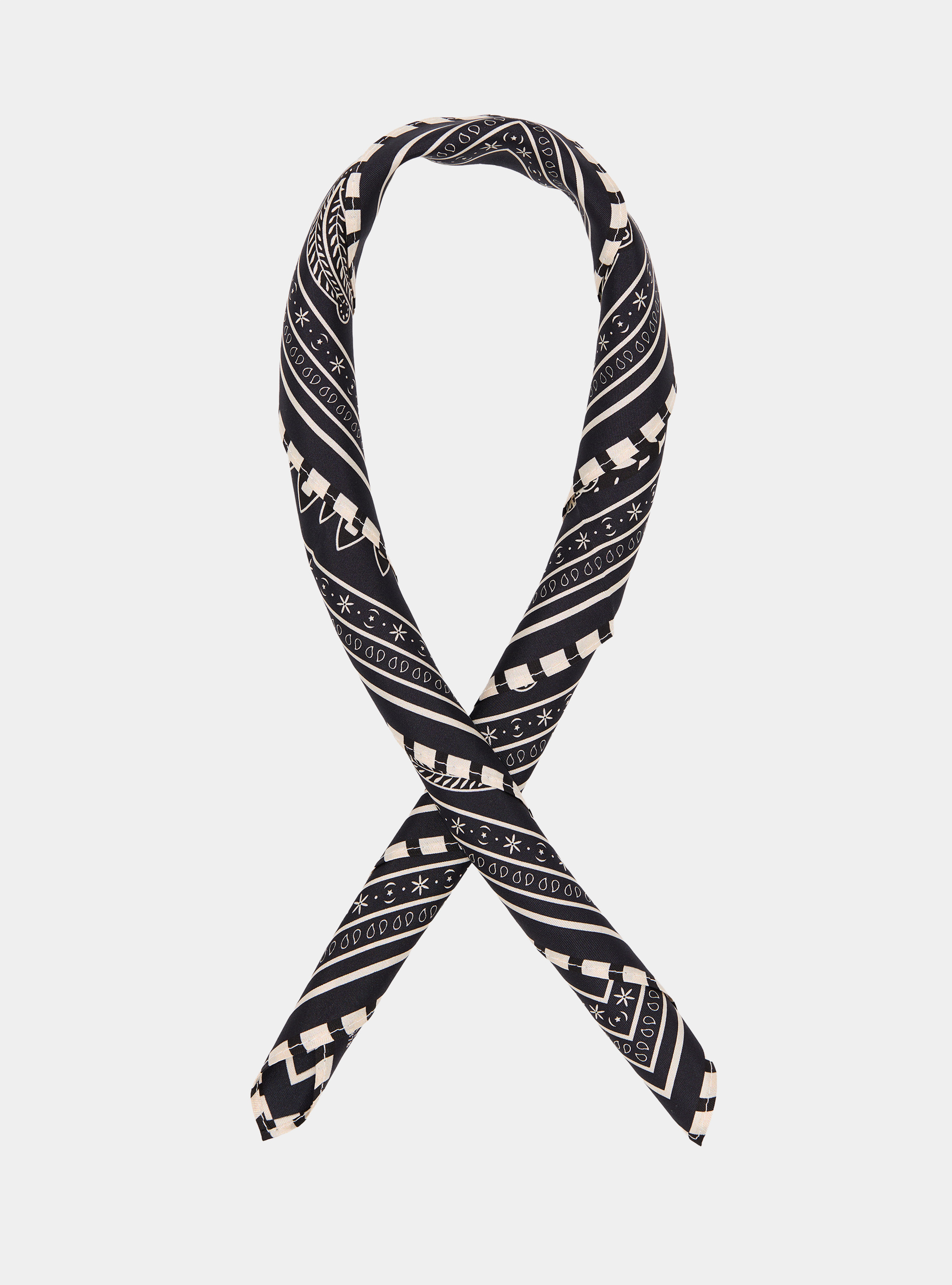 Fular de seda con estampado bandana, AZUL MARINO