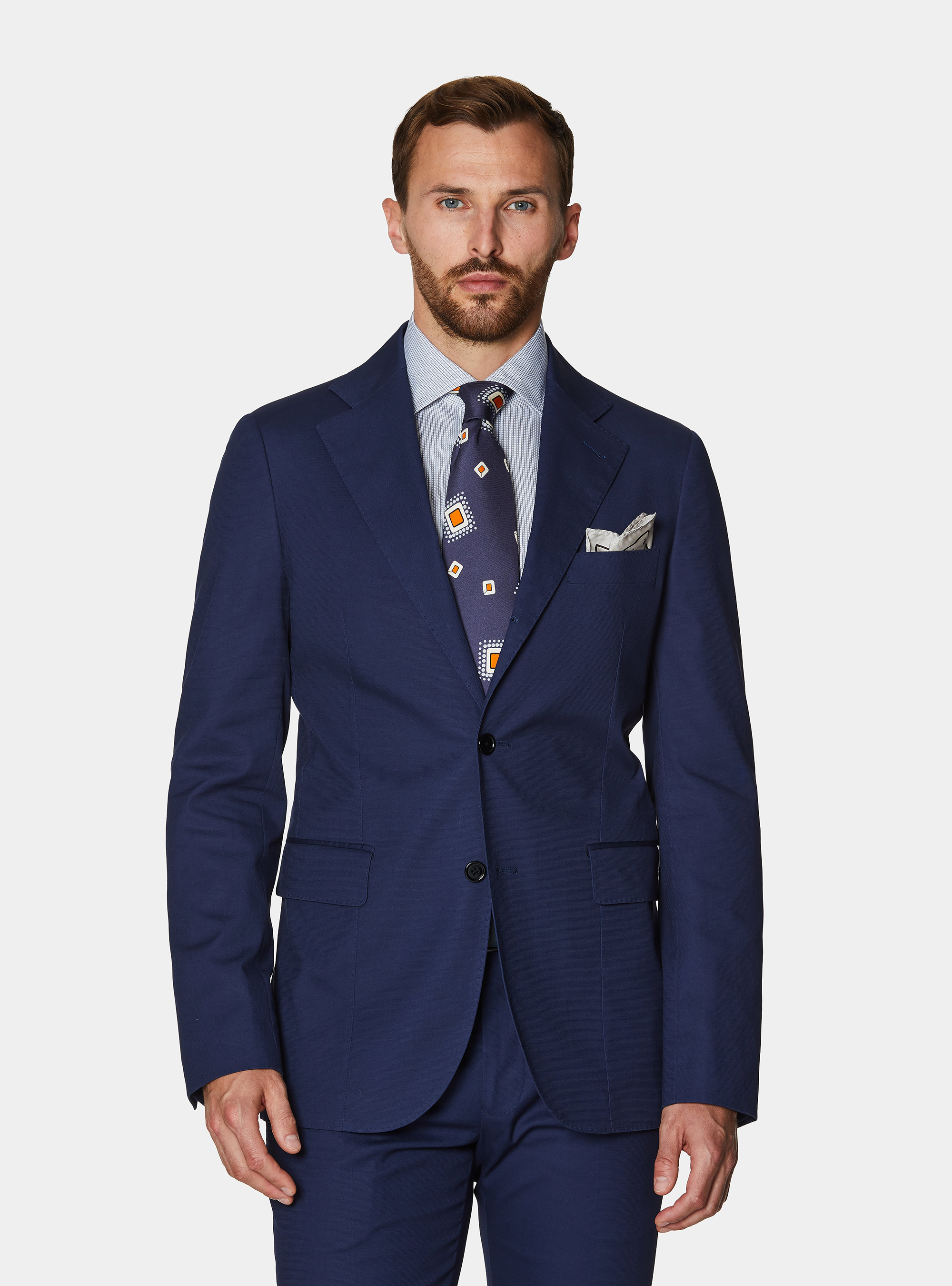 Cotton suit blazer, BLUE