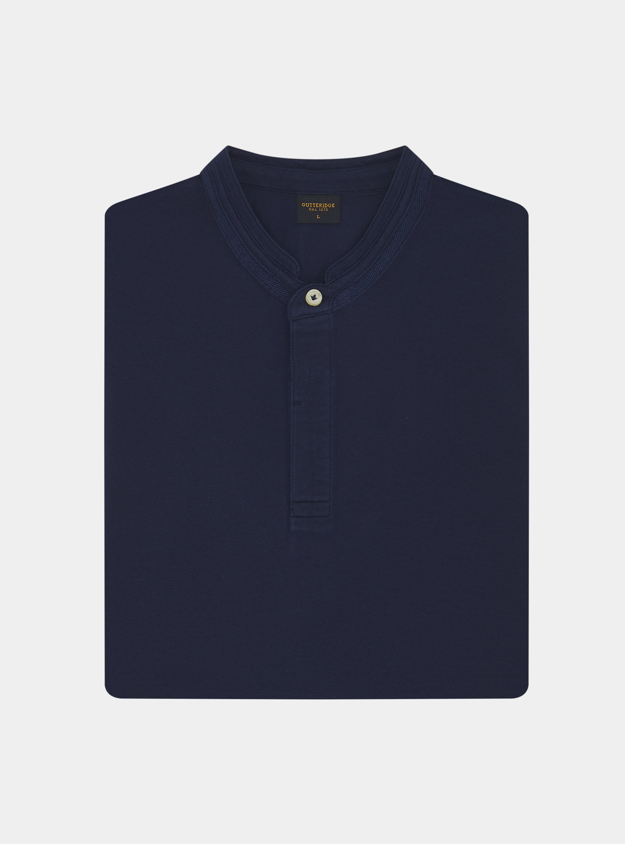 Polo cor&eacute;en en piqu&eacute;, BLEU