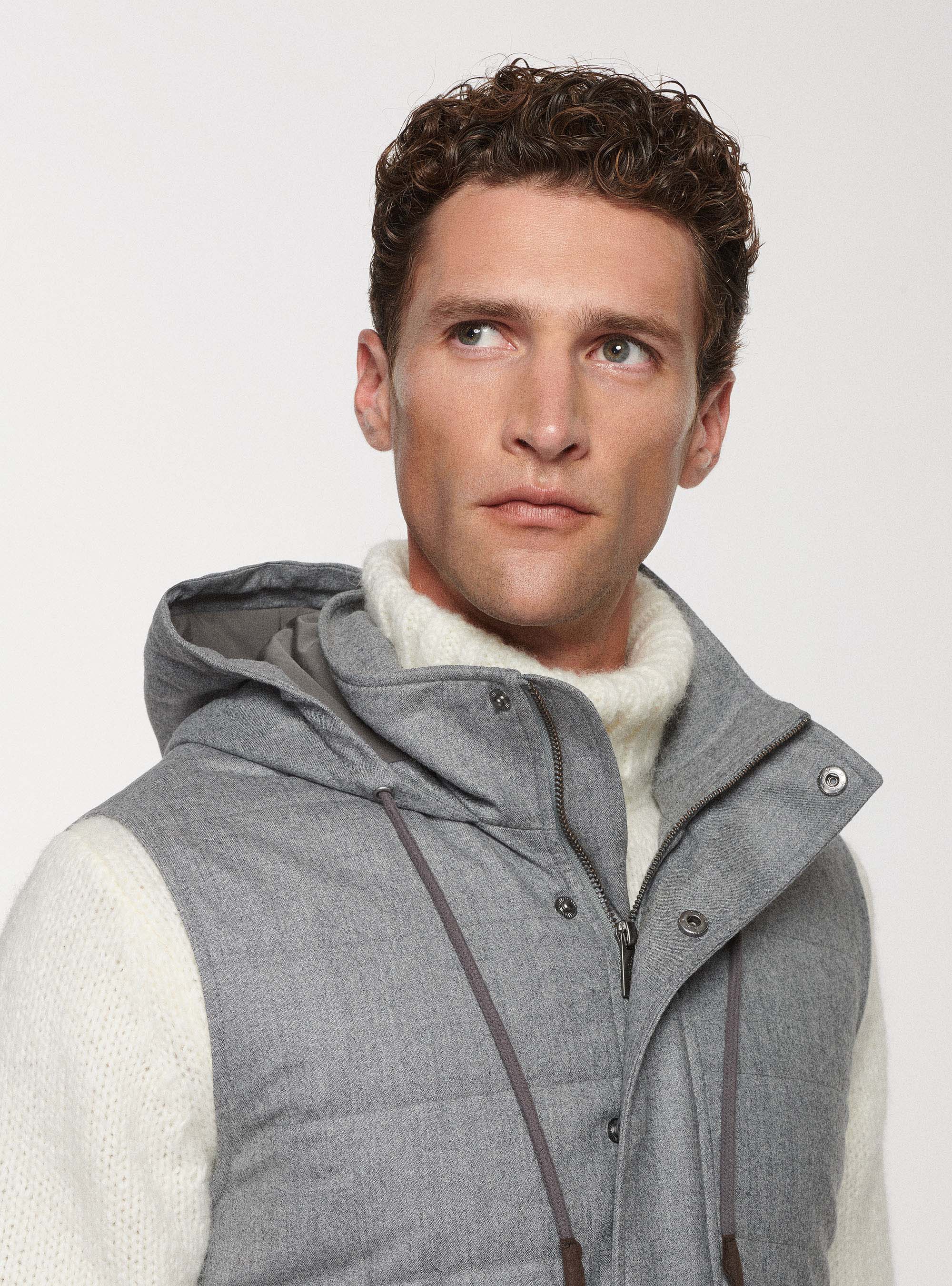 Flannel sleeveless, LIGHT GREY MELANGE