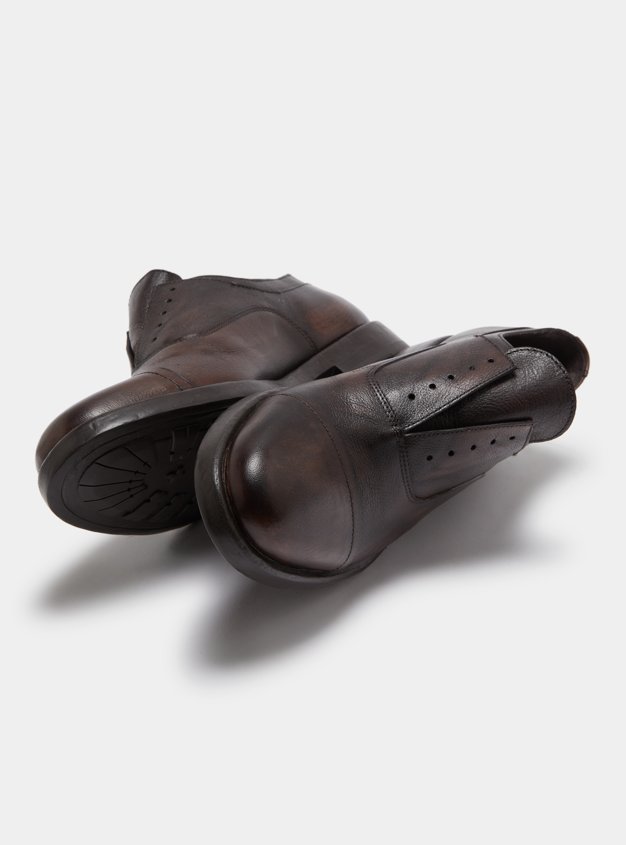 Scarpa oxford in pelle con puntuale, BROWN