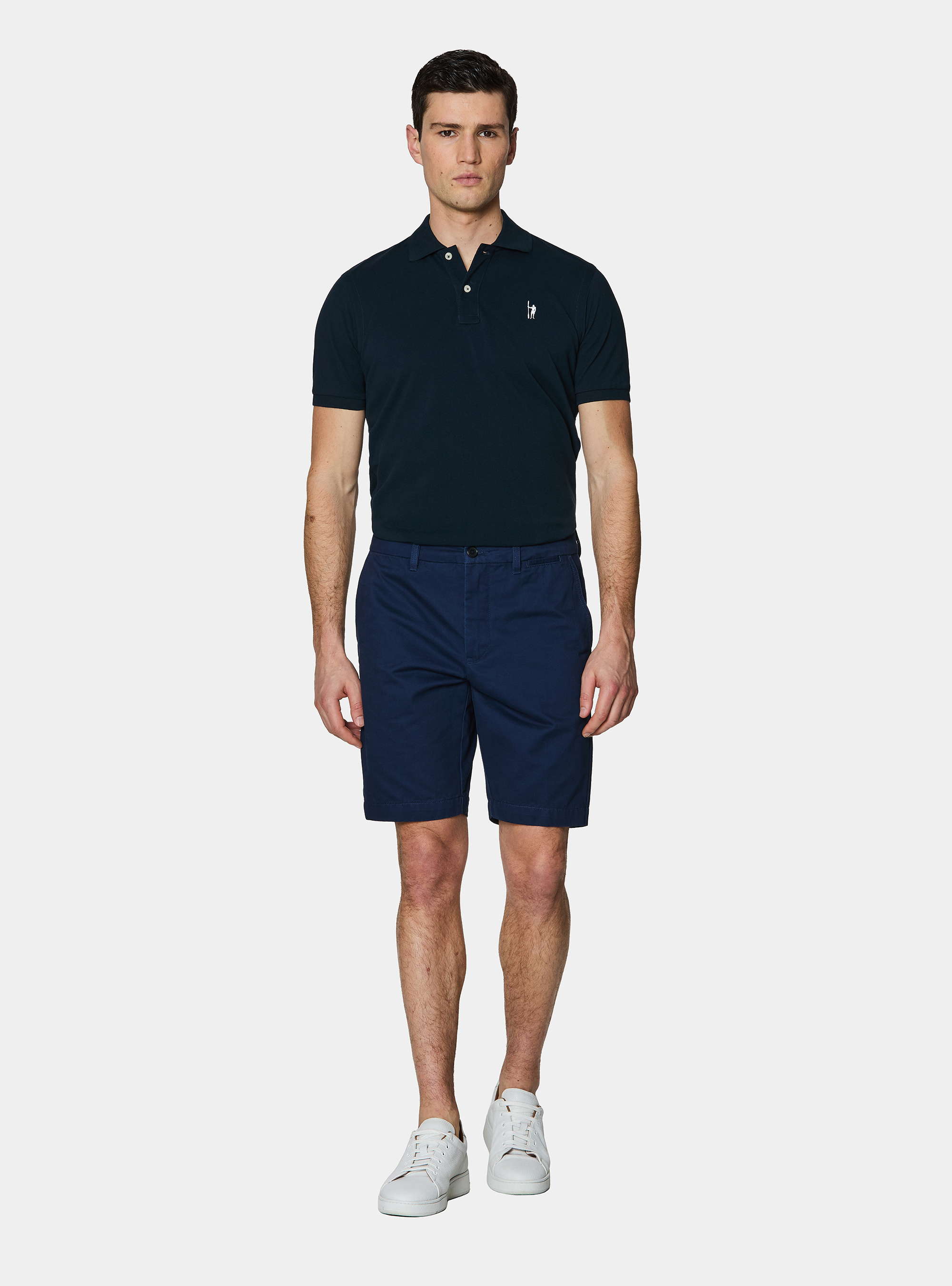 Bermuda chino in twill di cotone, BLU