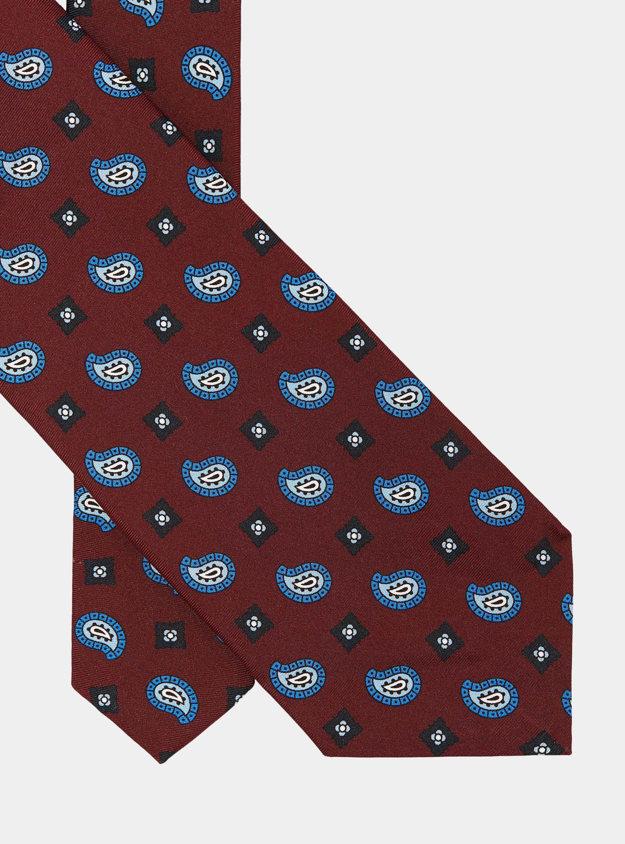 Paisley pattern silk tie, BORDEAUX
