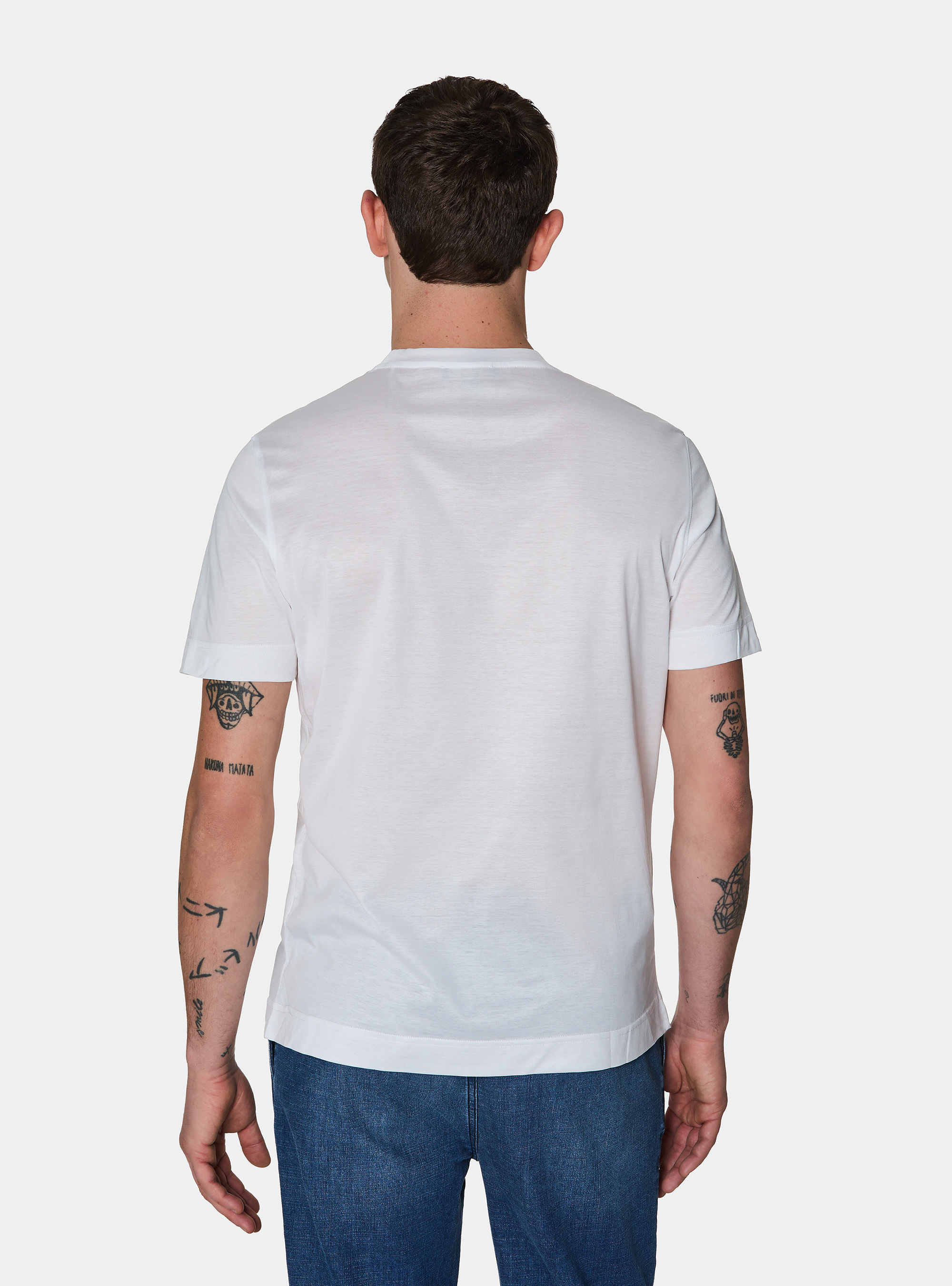 Short-sleeved T-shirt in lisle yarn, WHITE