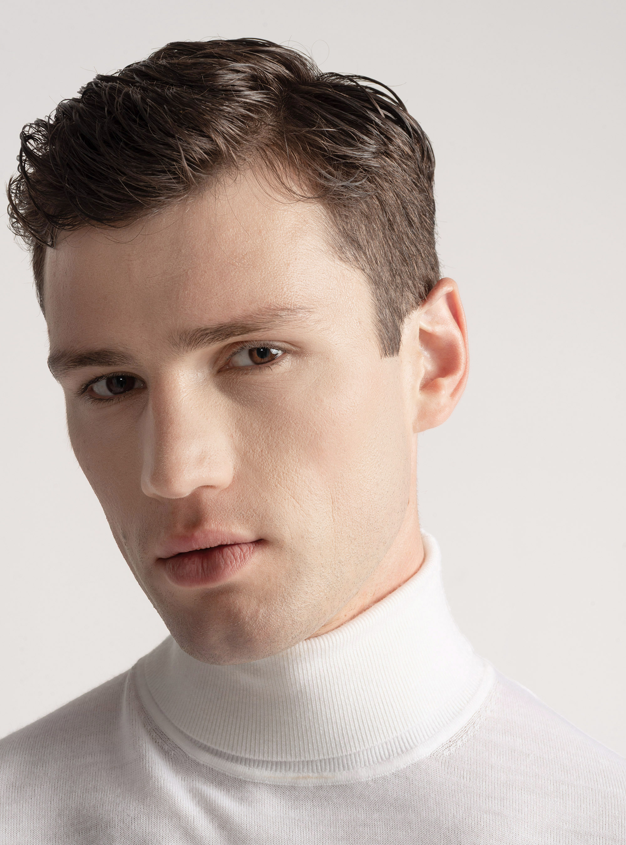 Dolcevita in pura lana merino extrafine, BIANCO