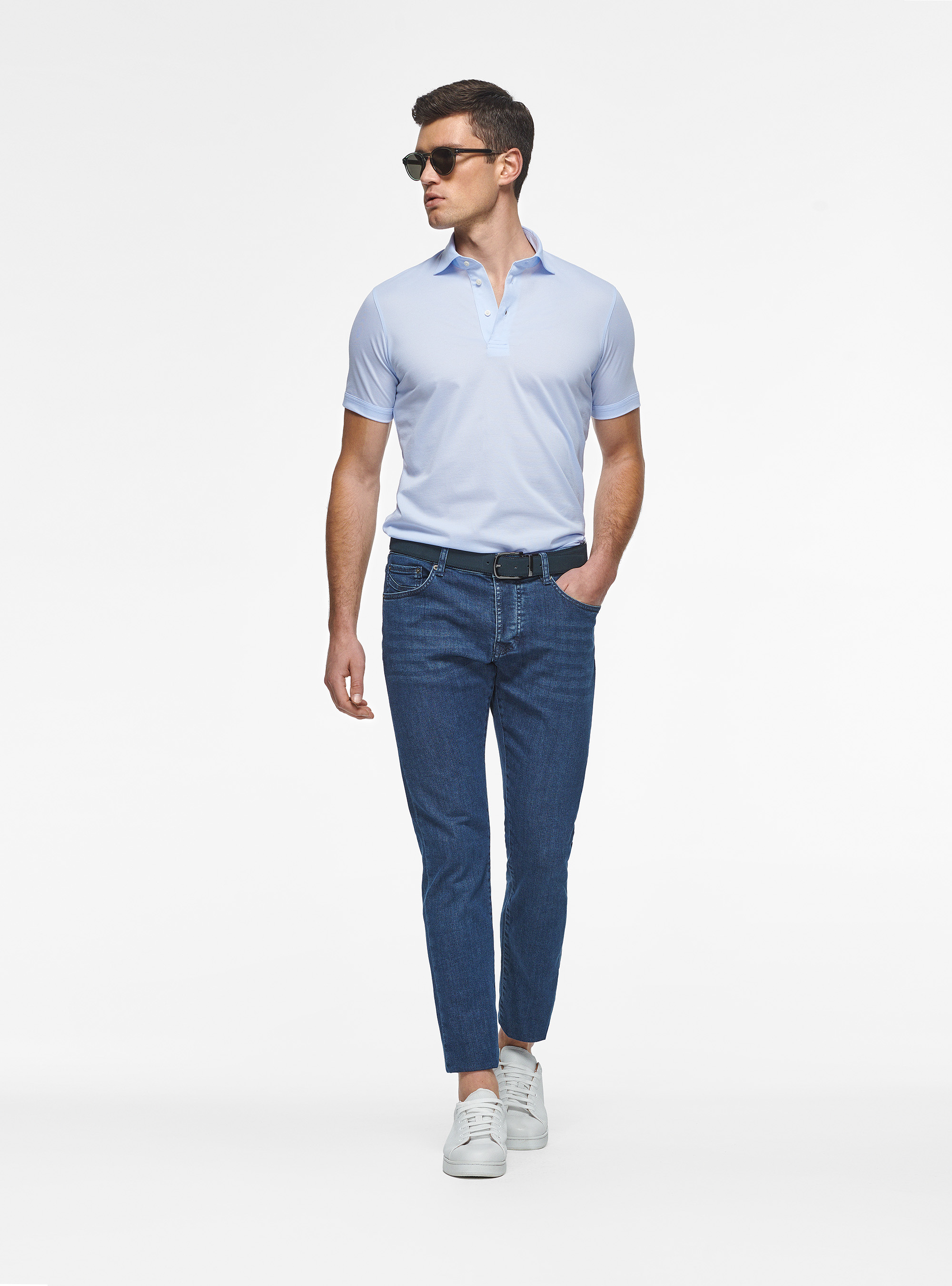 Piqu&eacute; polo shirt in COOLMAX fabric, LIGHT BLUE