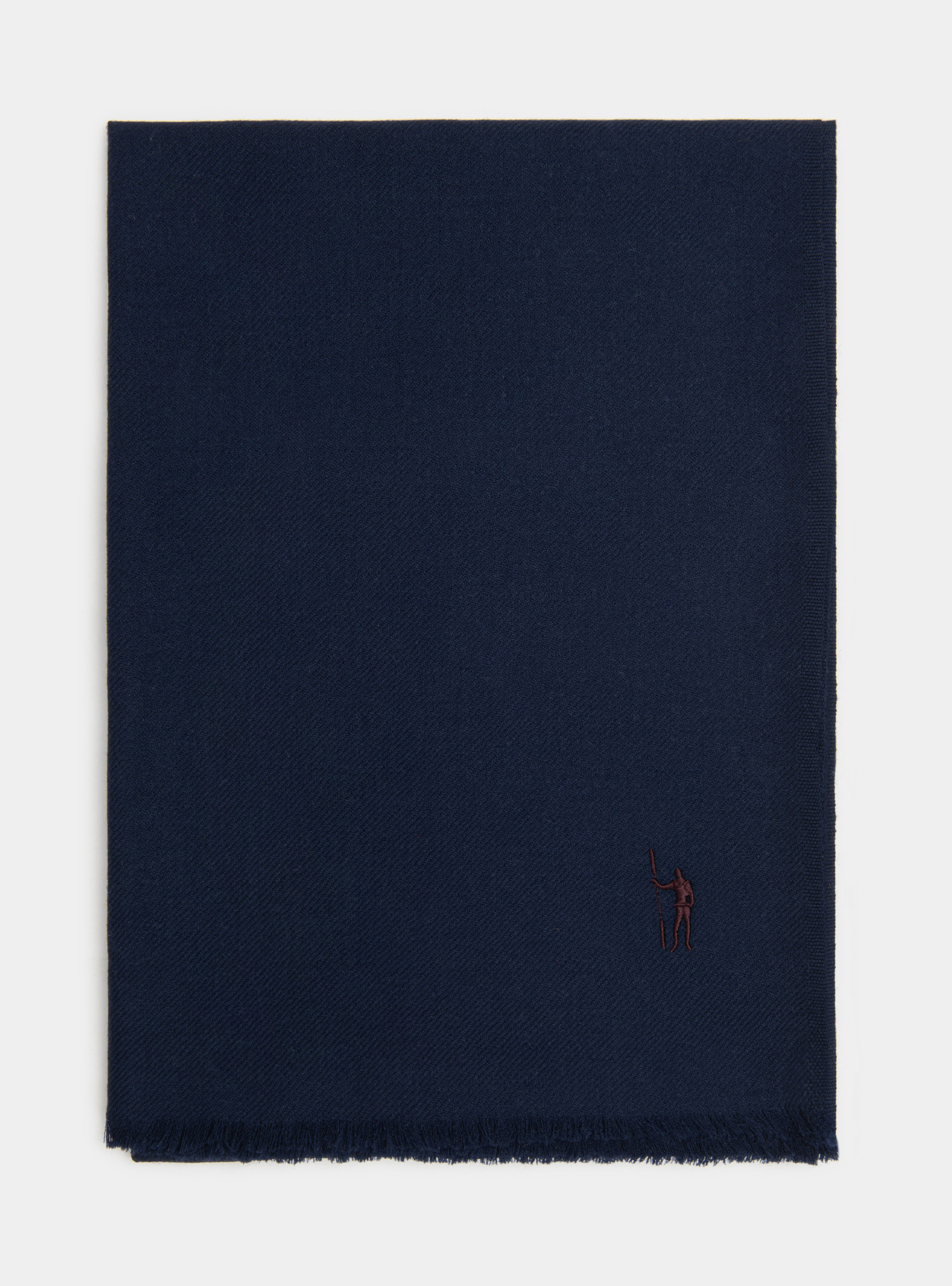 Sciarpa in lana con ricamo, BLU