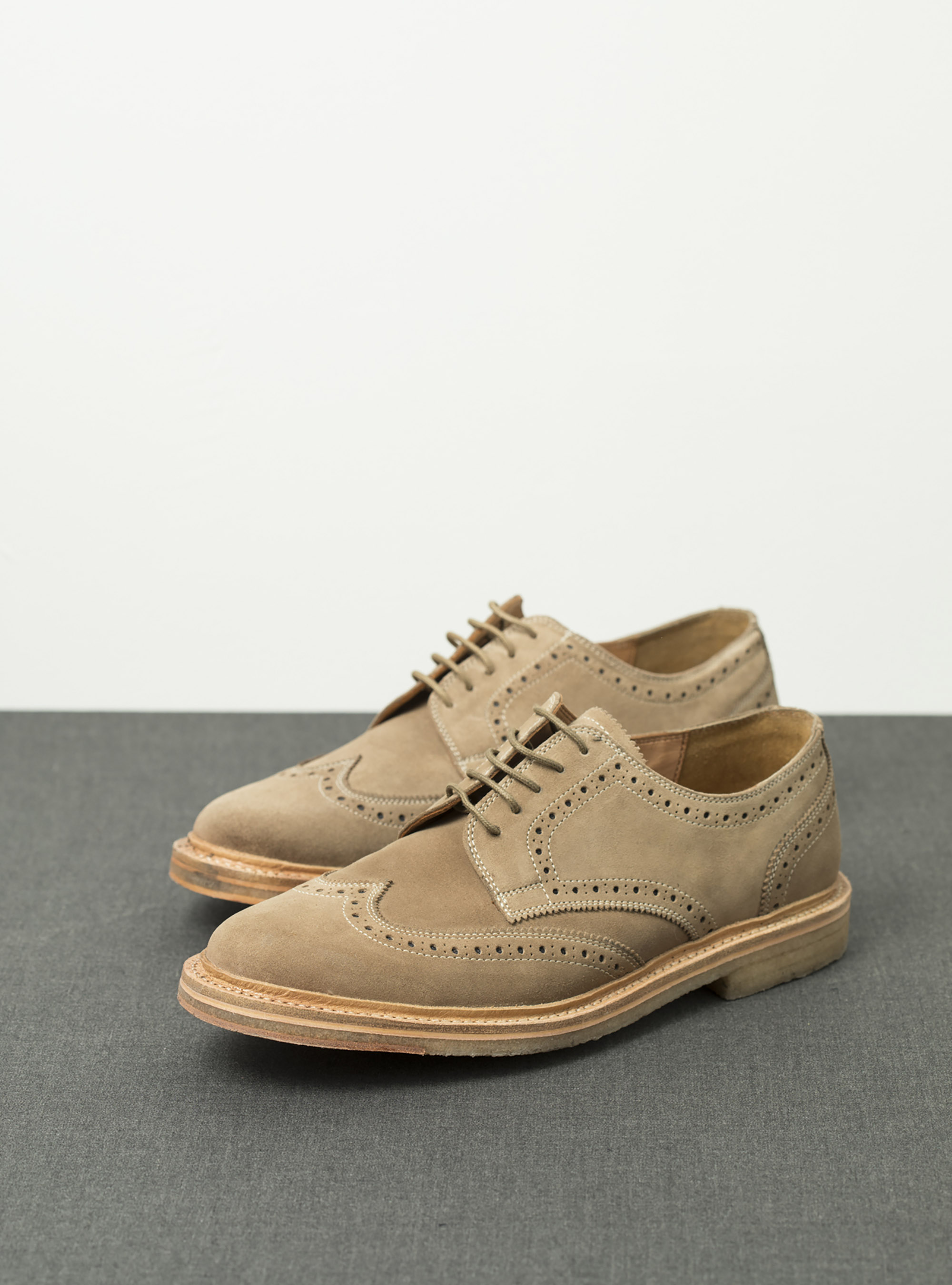 Derby in suede, ECRU 0560C
