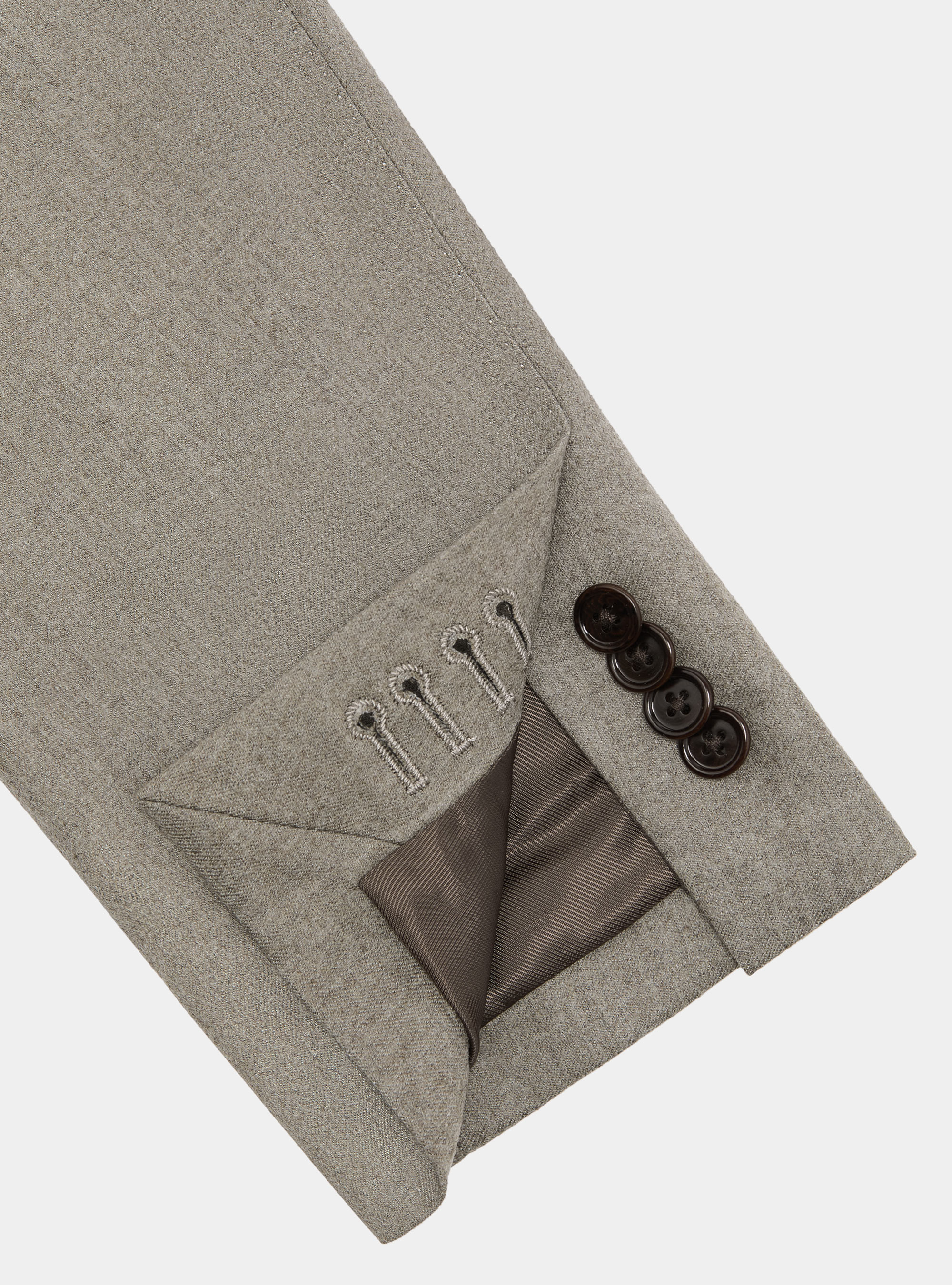 Vitale Barberis Canonico double-breasted flannel suit blazer, SAND