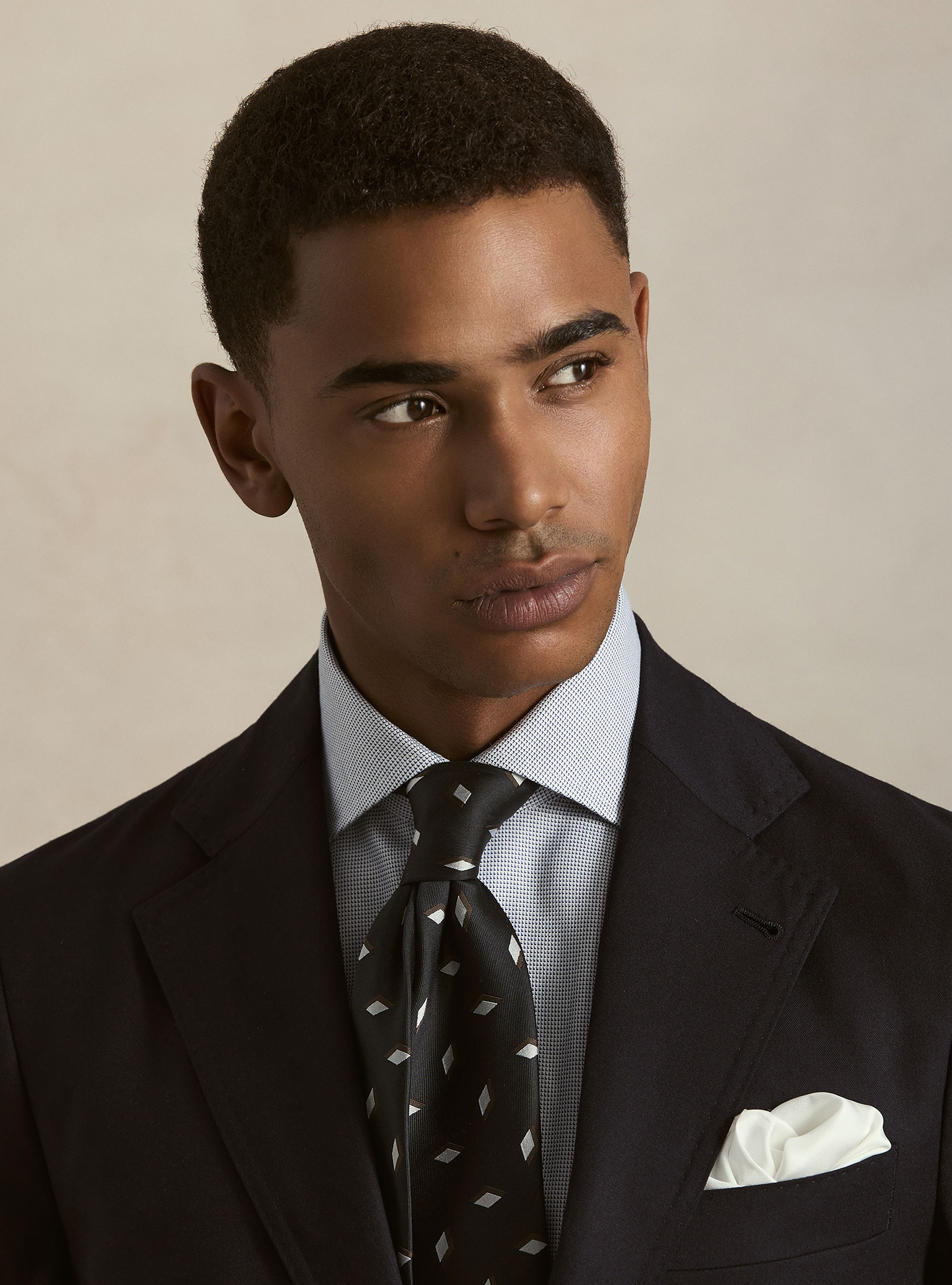 Wool flannel suit blazer, NAVY BLUE