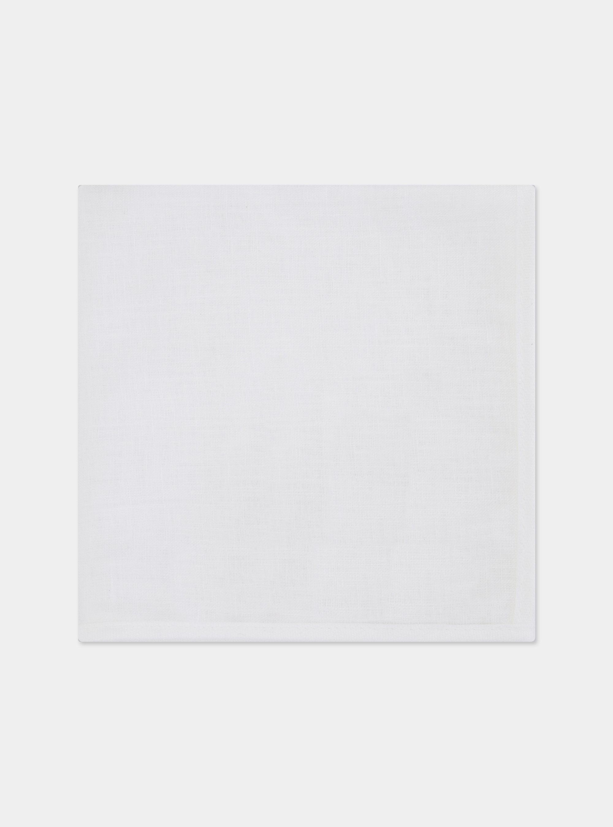 Linen pocket square, WHITE