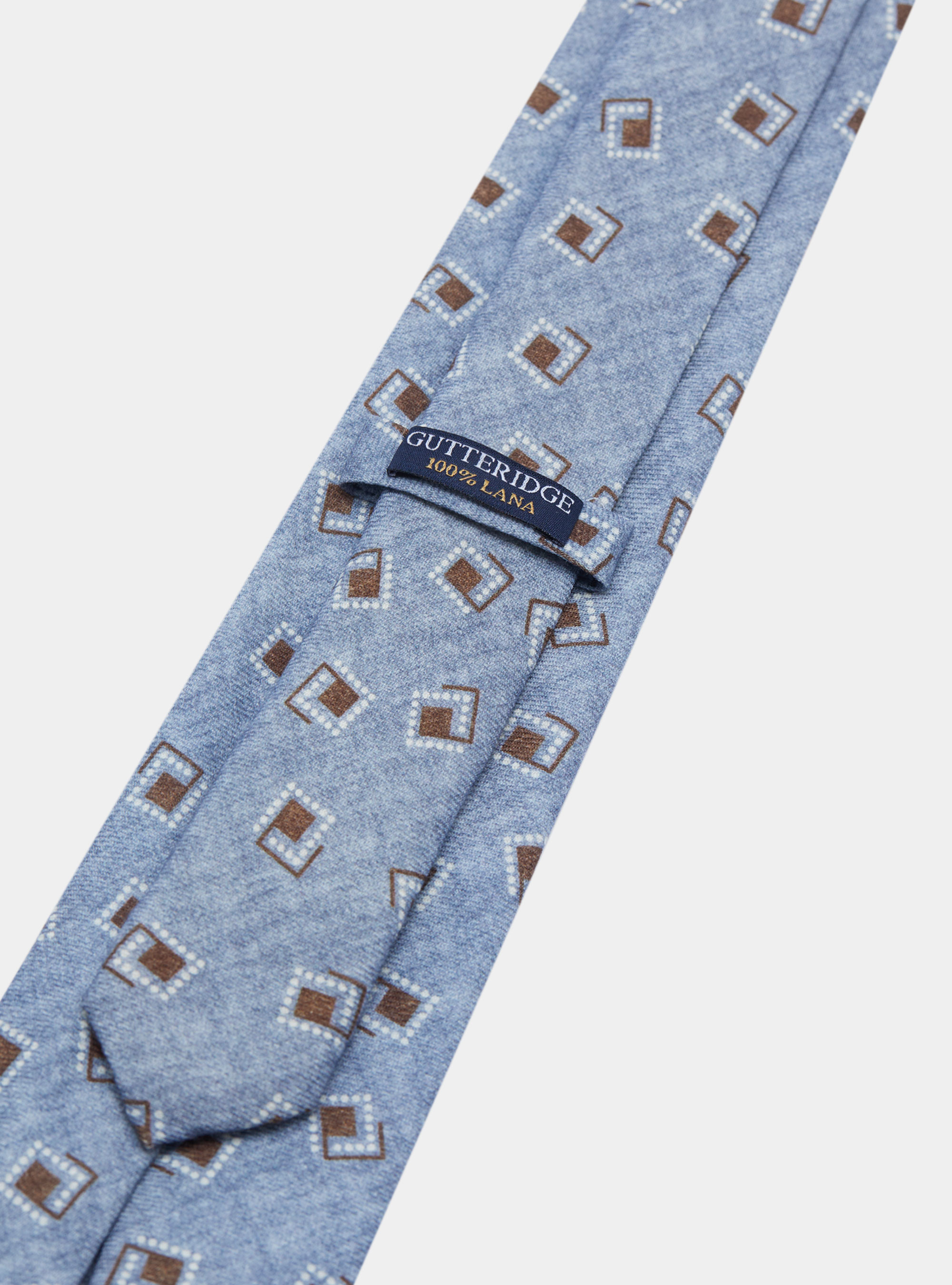 Patterned wool tie, LIGHT BLUE