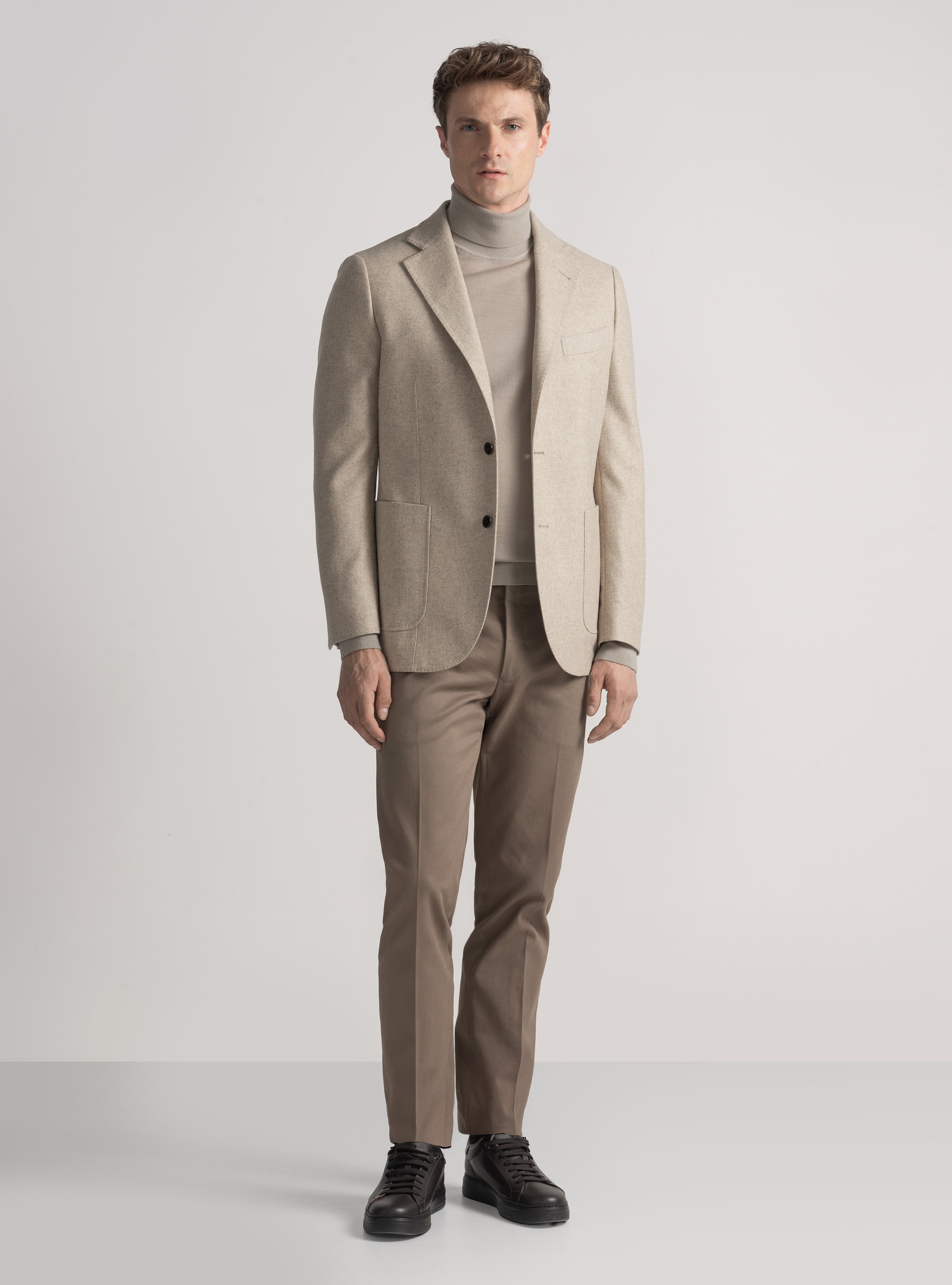 Giacca in flanella di misto lana, SABBIA