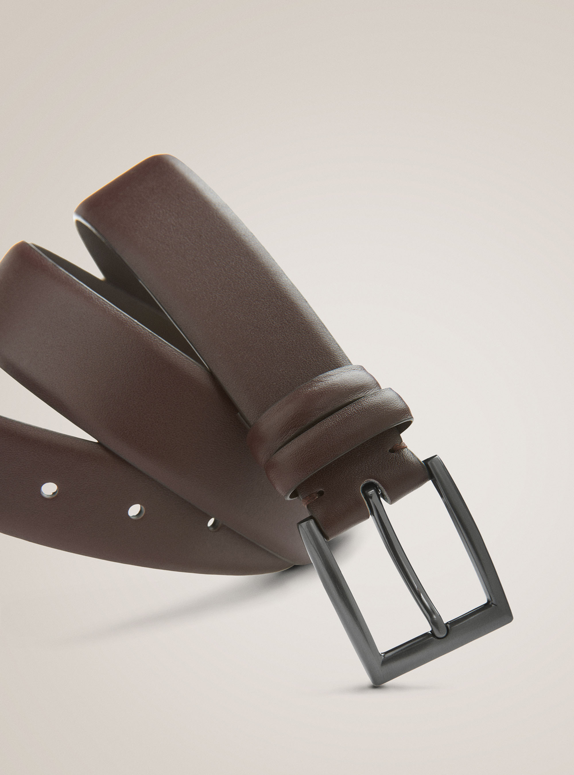 Cintura in pelle tinta unita, BORDEAUX 0302C