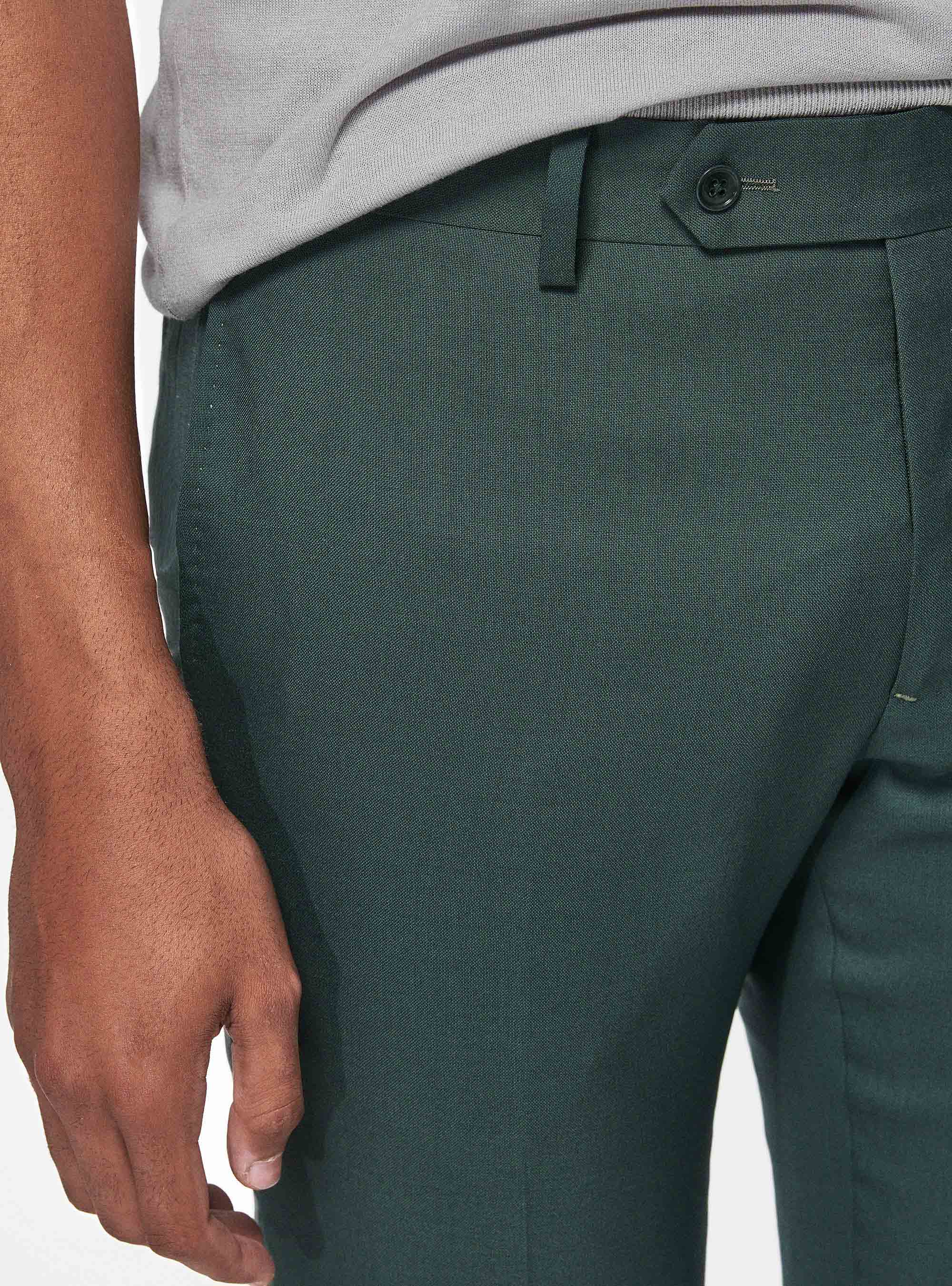 Pantaloni in pura lana Vitale Barberis Canonico, VERDE