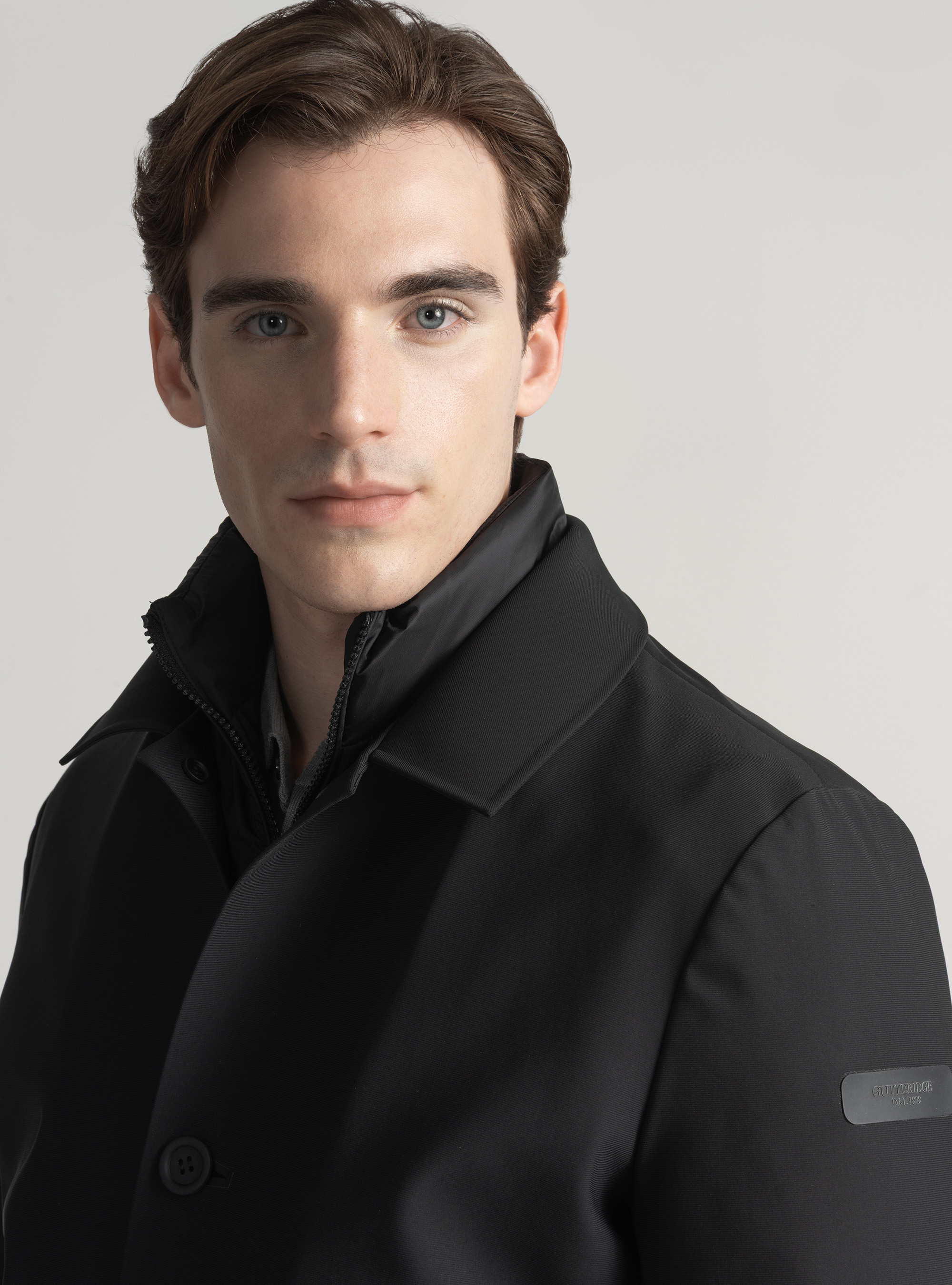 Giubbino lungo imbottito con pettorina removibile, NERO