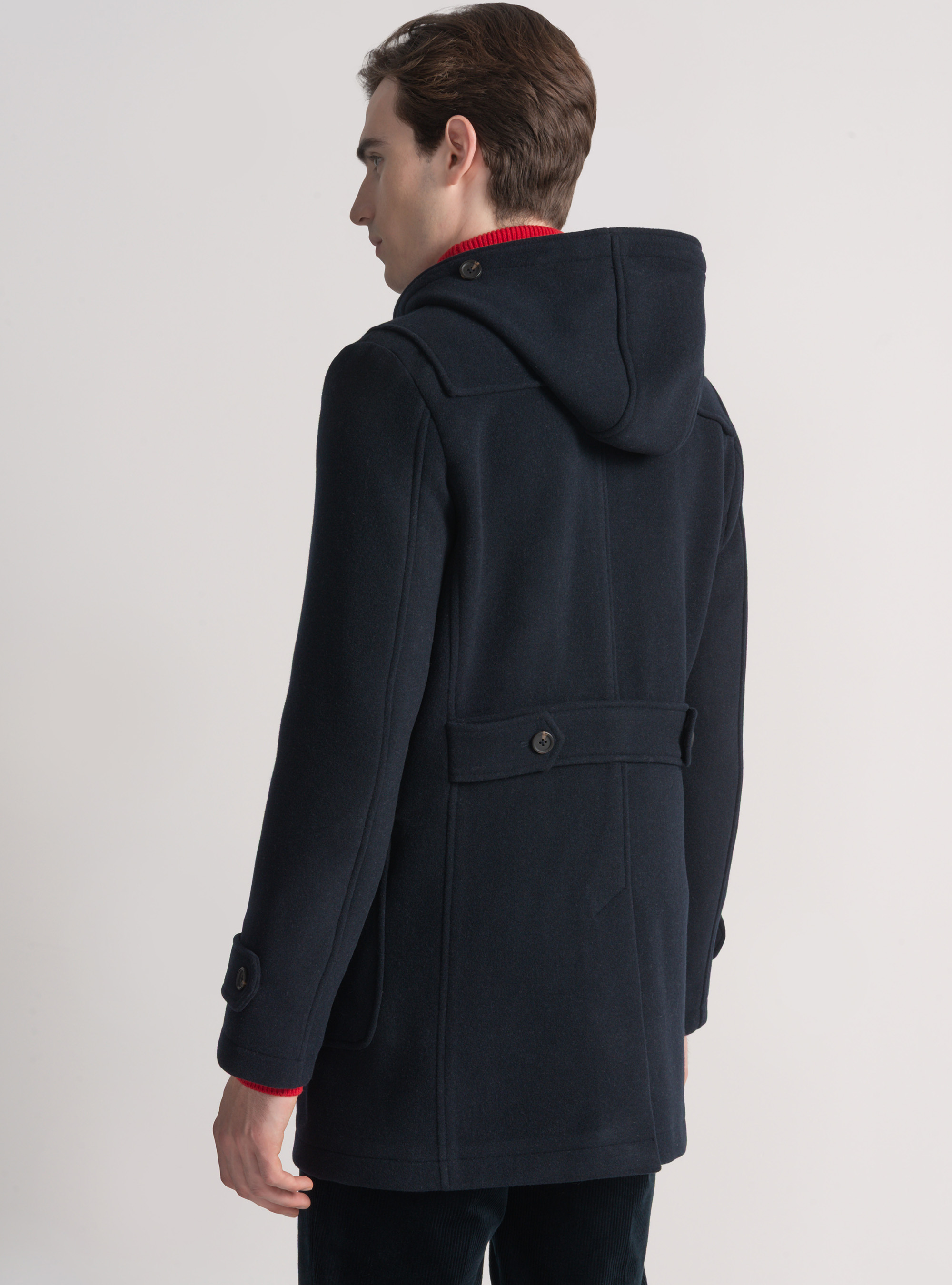 Montgomery in misto lana con interno fantasia, BLU NAVY