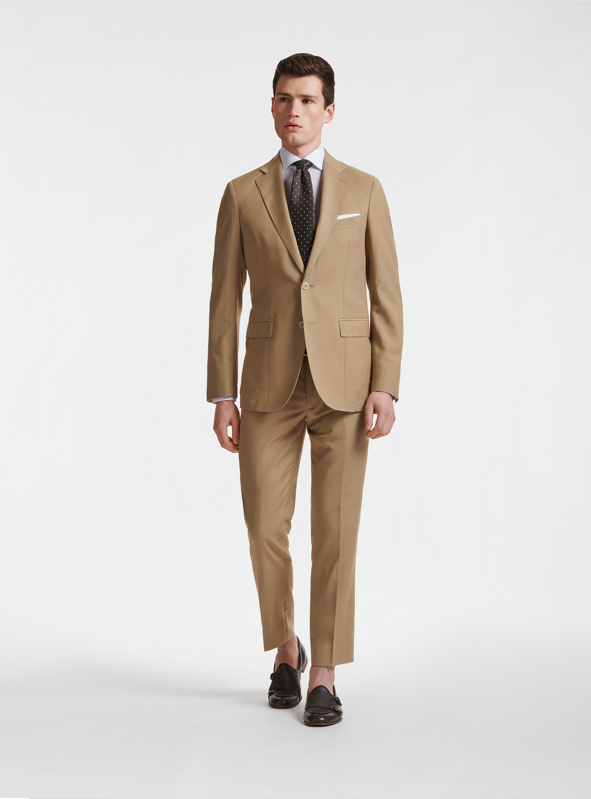 Slim-fit suit blazer, SAND