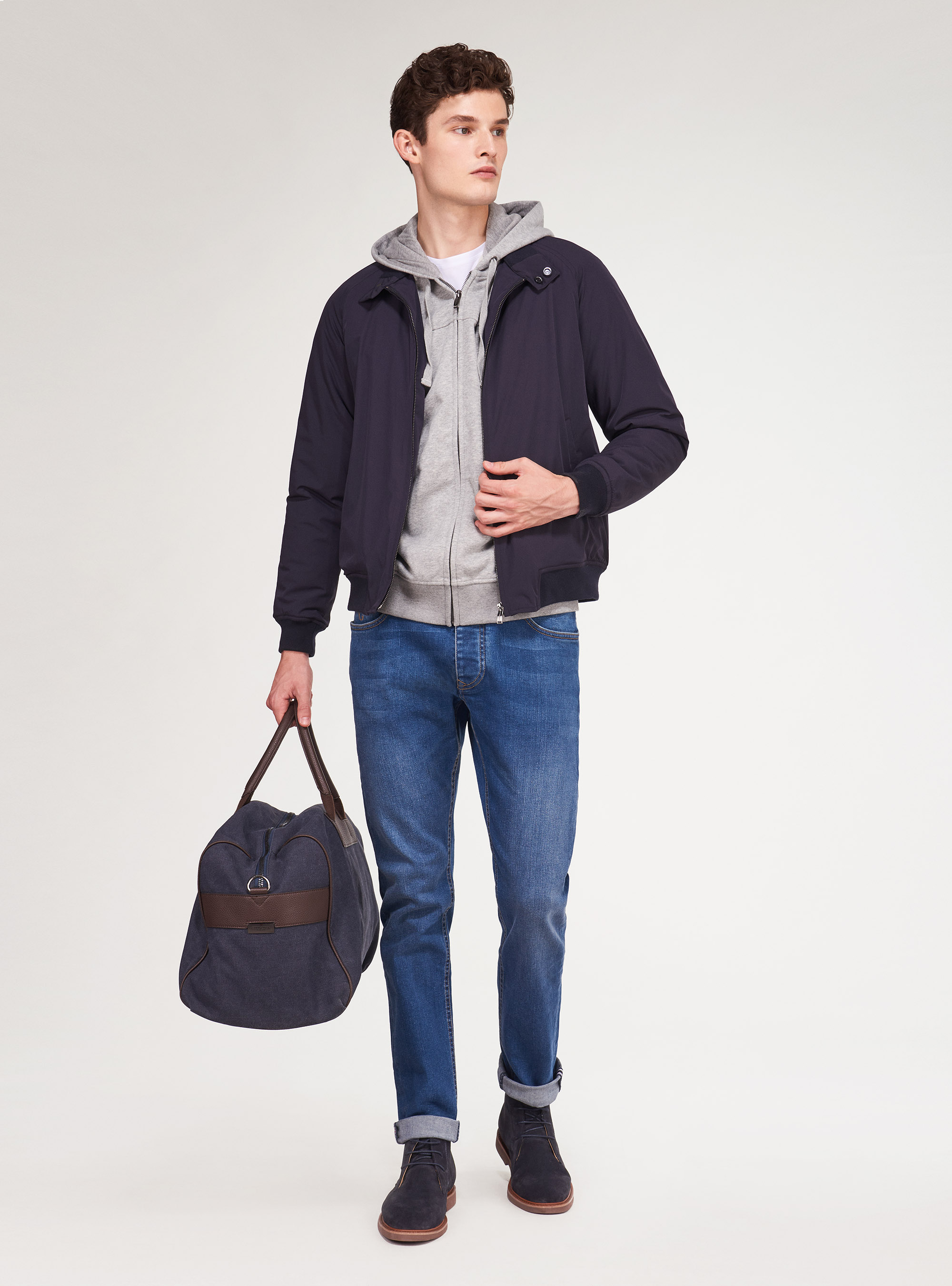 Bomber in tessuto tecnico, BLU NAVY