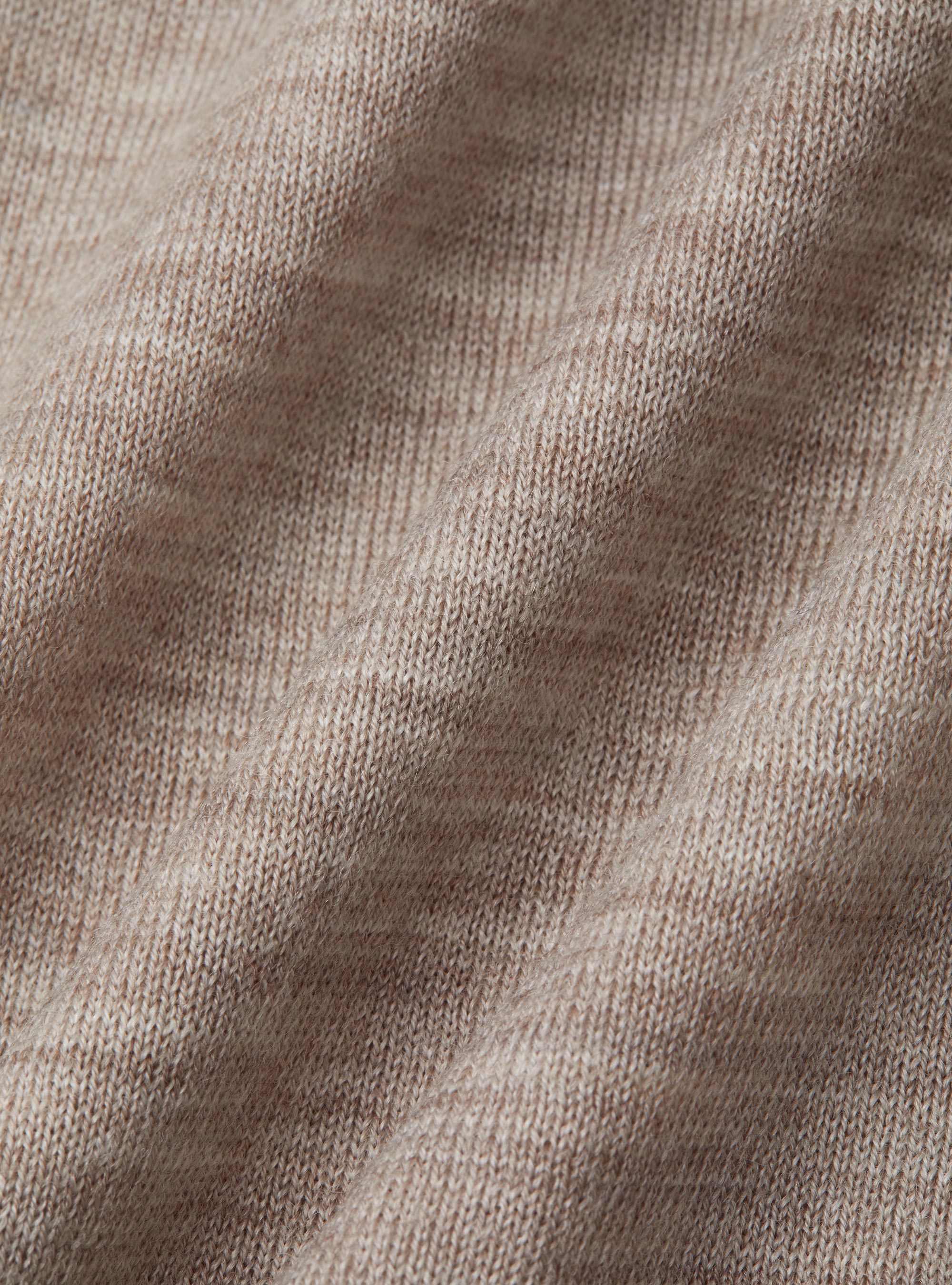 Polo de punto en lana merino extrafina, SABBIA MELANGE 0564C