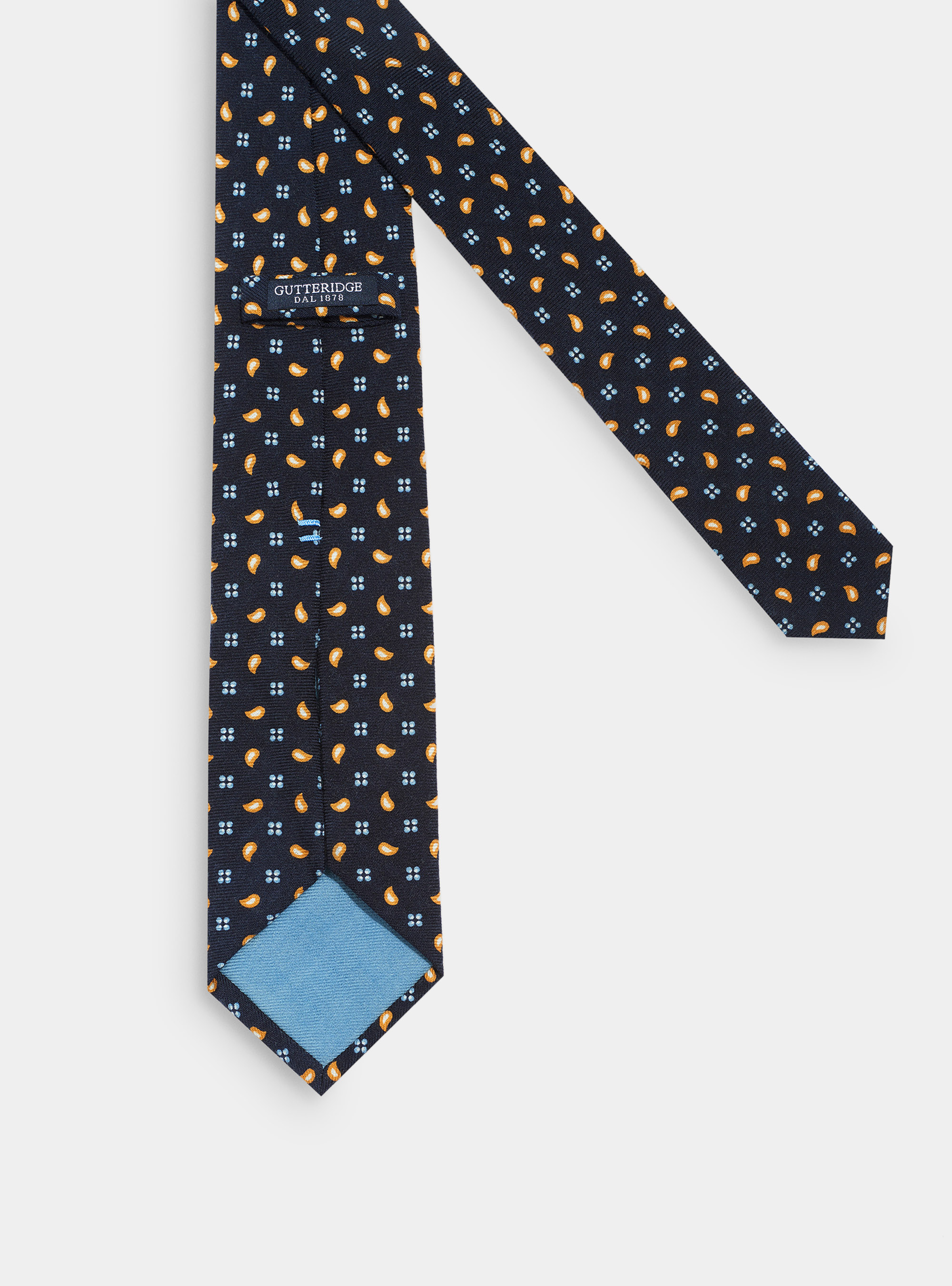 Cravatta in lana con stampa paisley, BLU NAVY