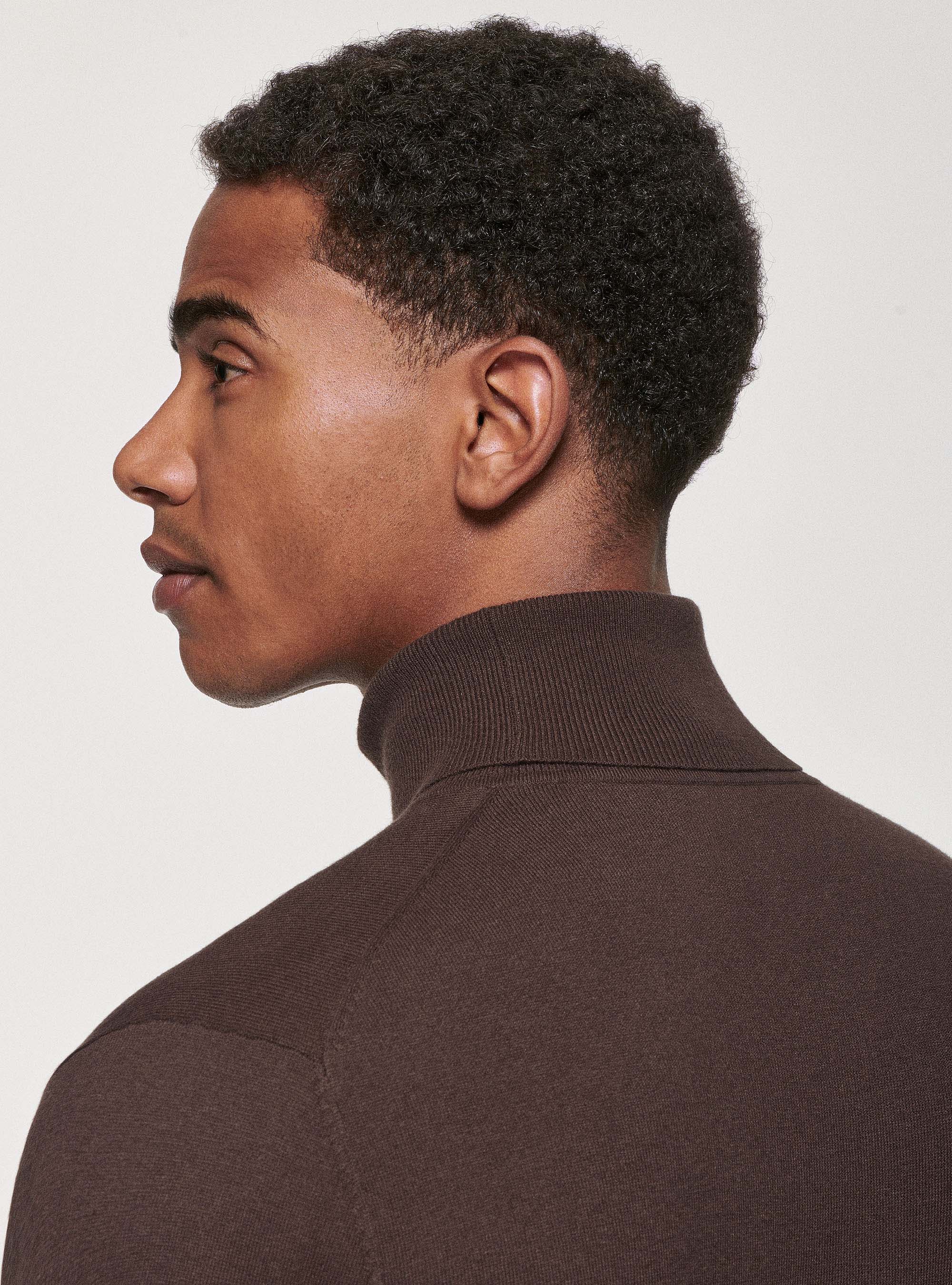 Dolcevita in cotone seta e cashmere, MARRONE