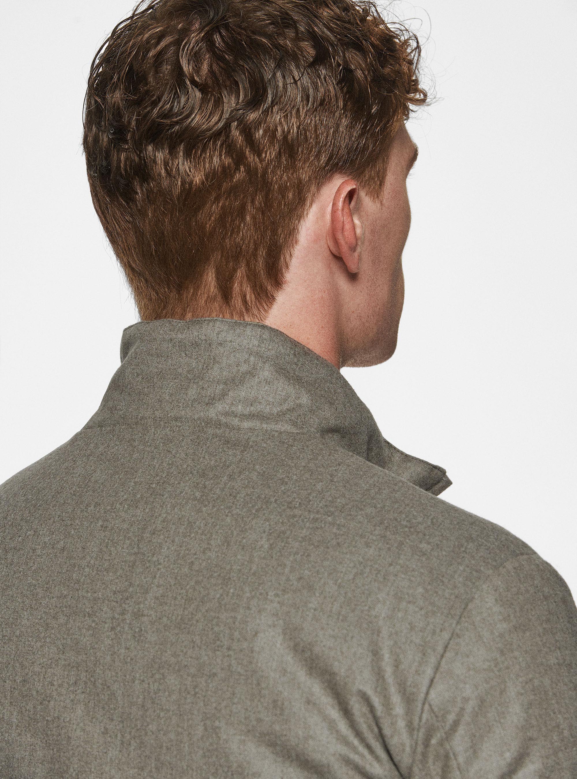 Vitale Barberis Canonico reversible flannel jacket, SAND