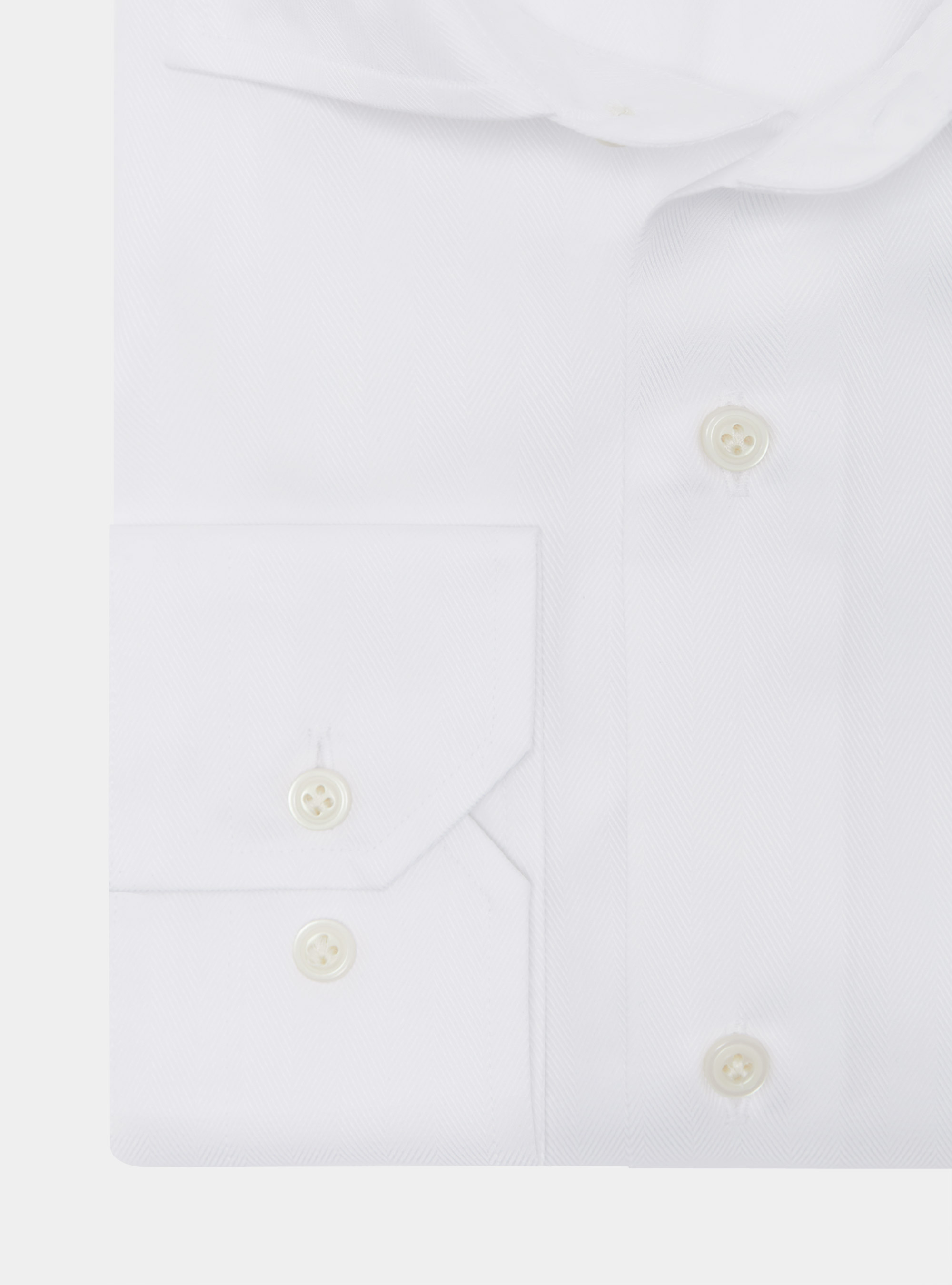 Camicia spigata in twill di cotone, BIANCO