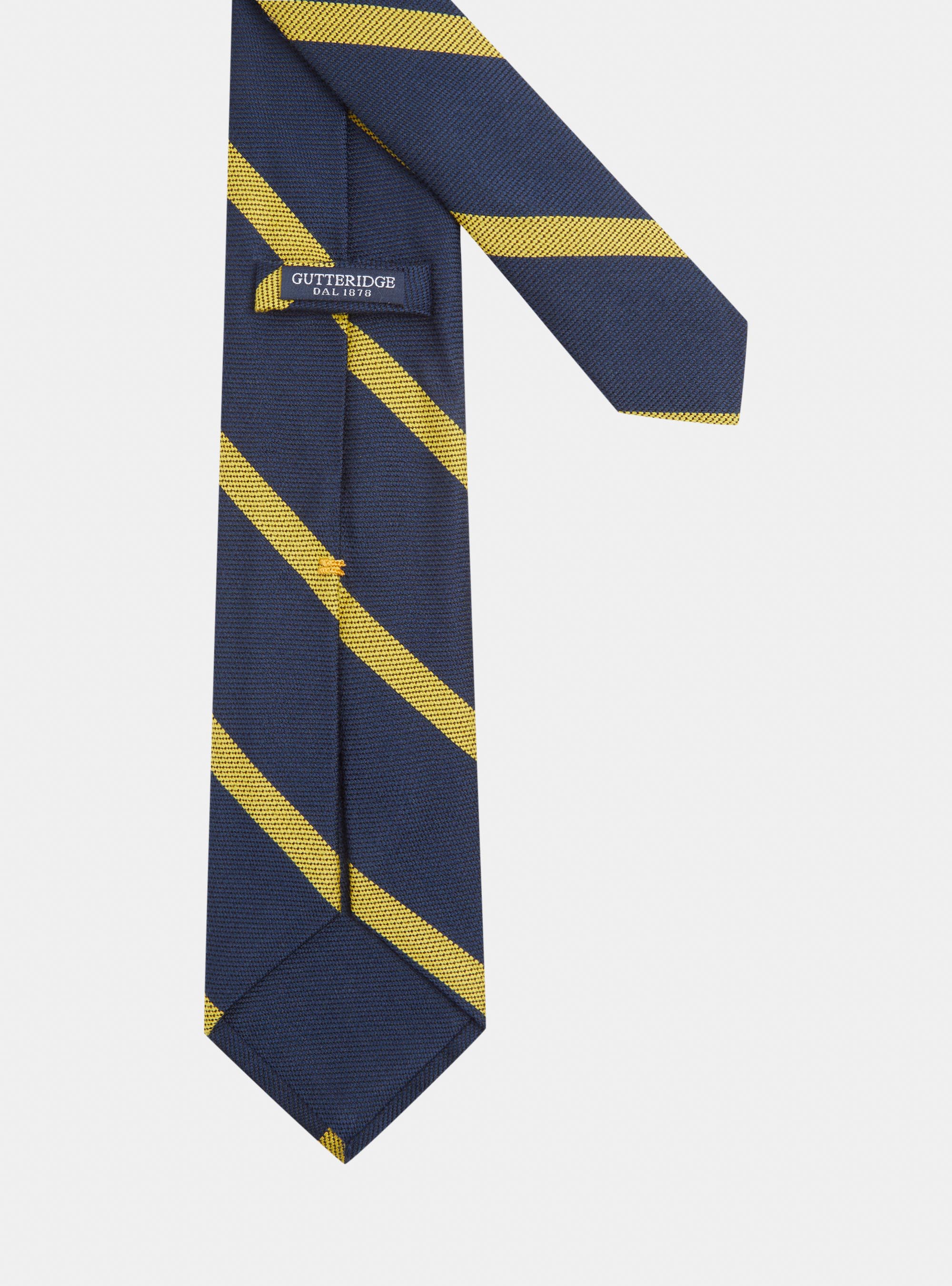 Cravatta in misto seta rigata, BLU NAVY