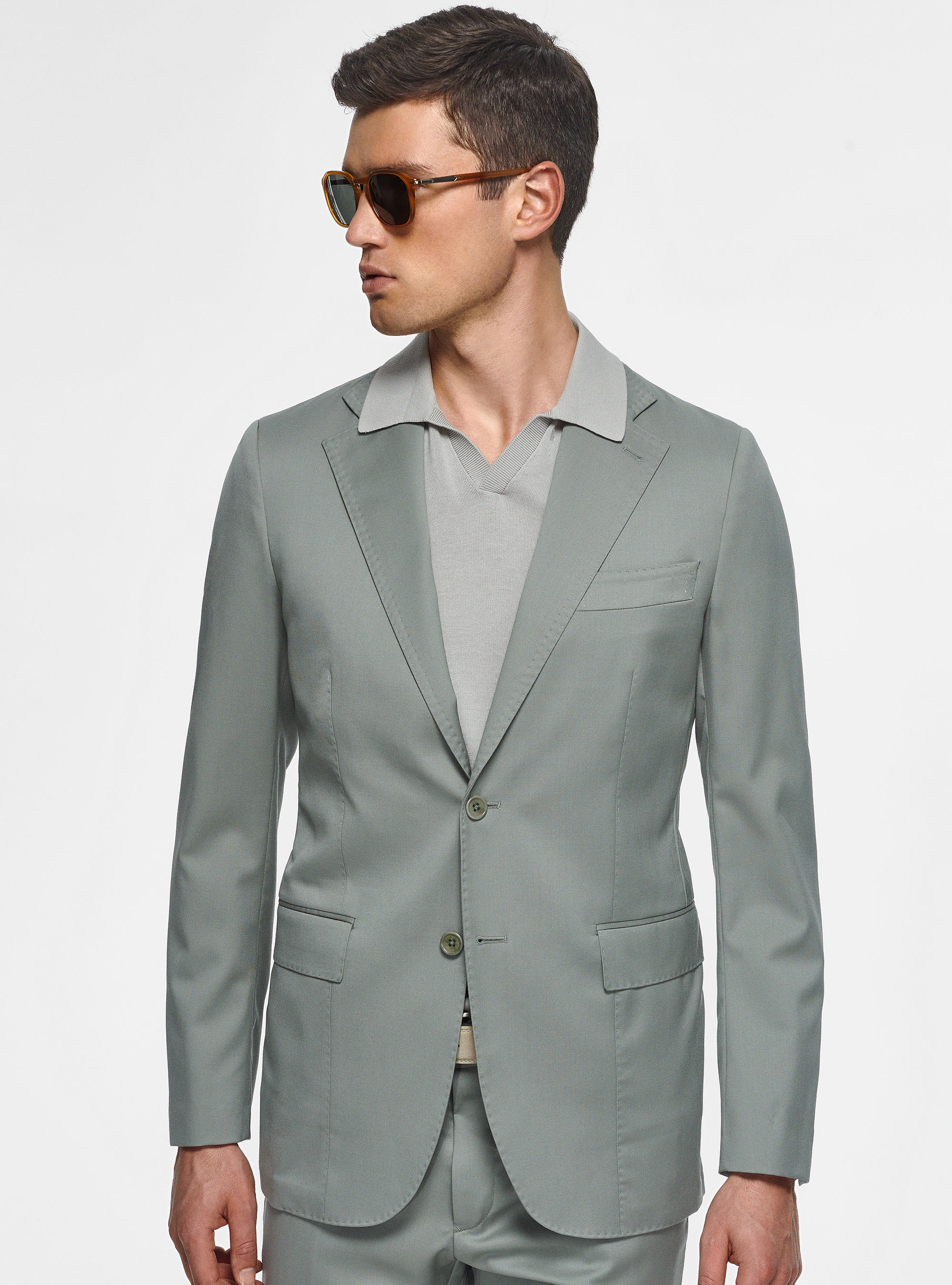 Pure 110's superfine wool blazer, SALVIA 0602C