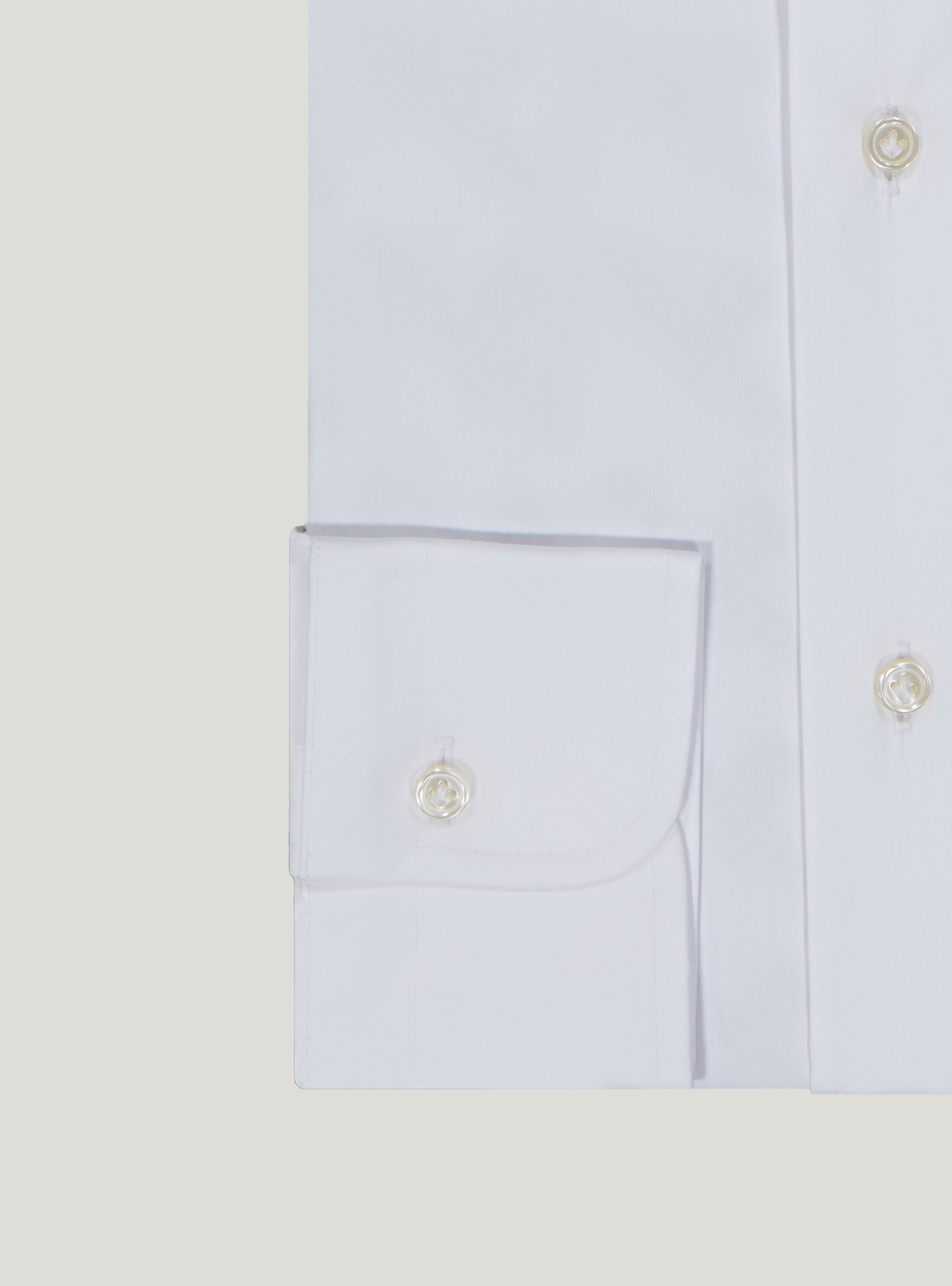 Camicia con collo francese popline stretch unito, BIANCO 0099C