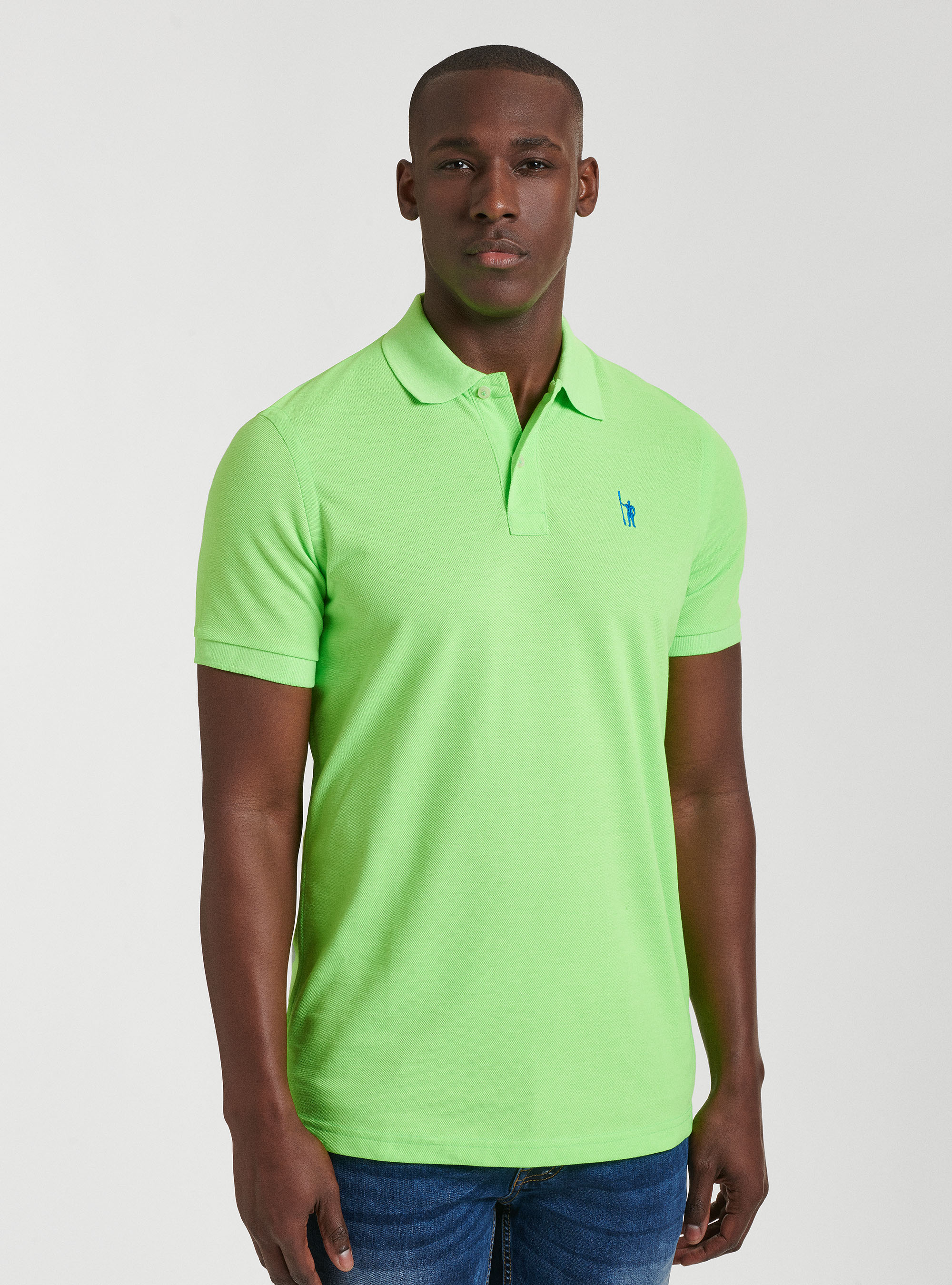 Polo verde fosforescente deals