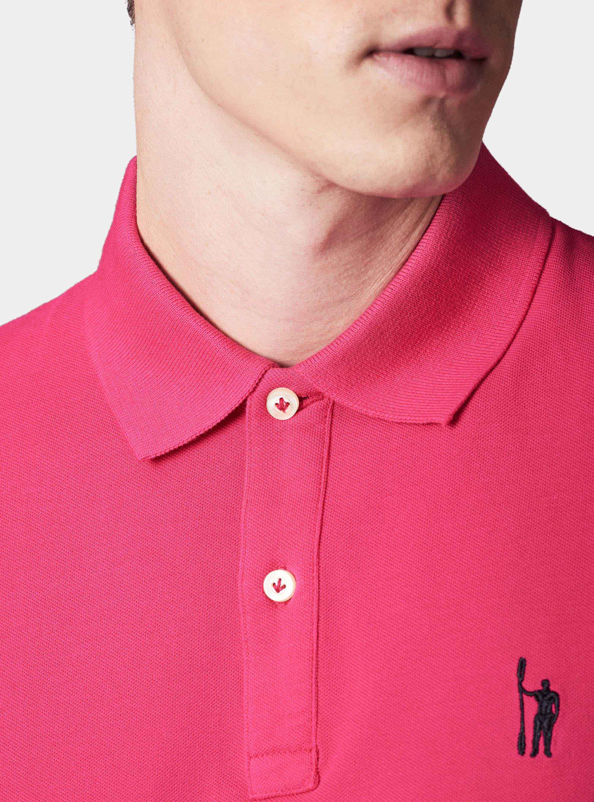 Polo basica in piquet, FUCSIA