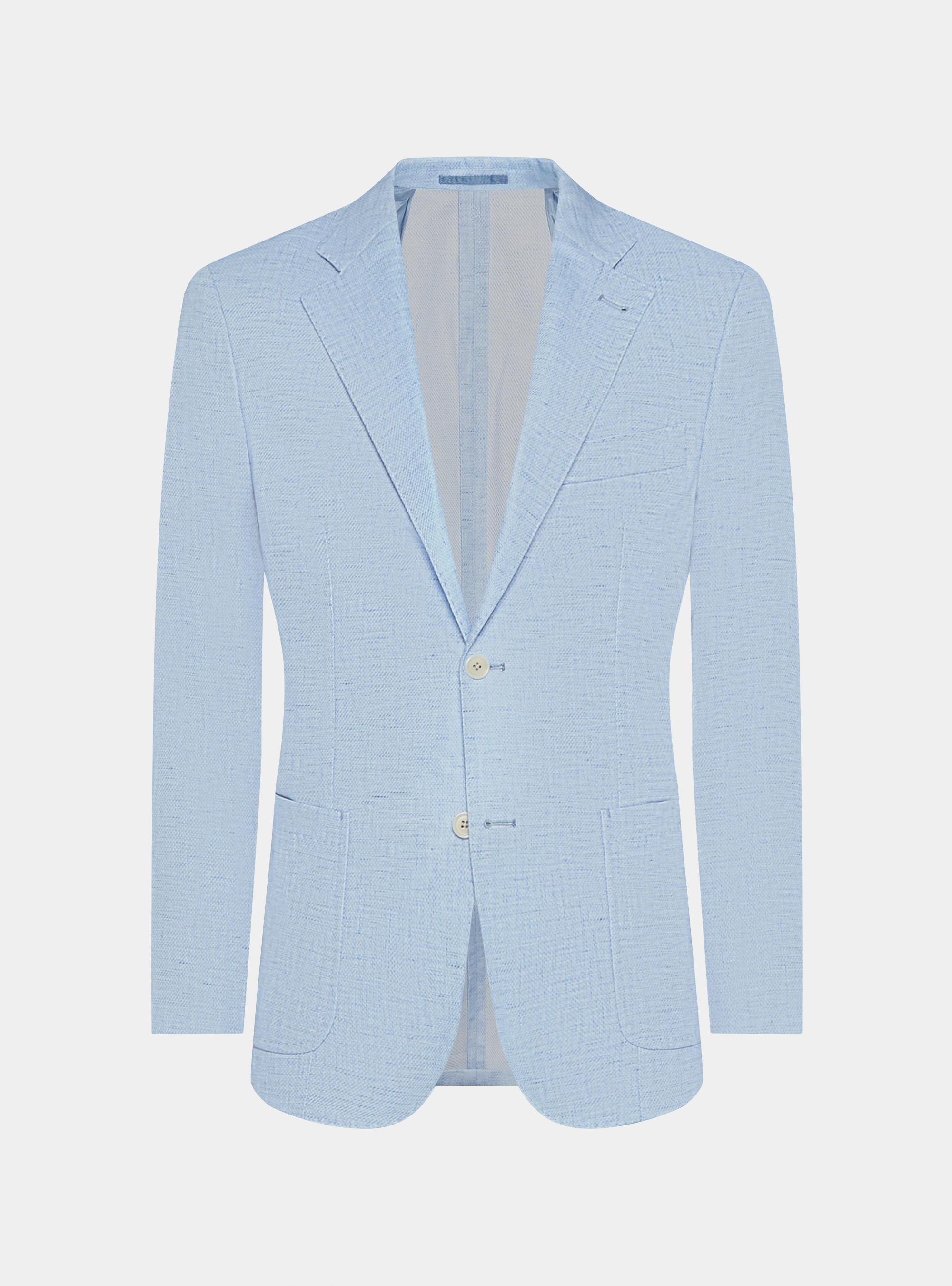 Linen and cotton blend blazer, LIGHT BLUE