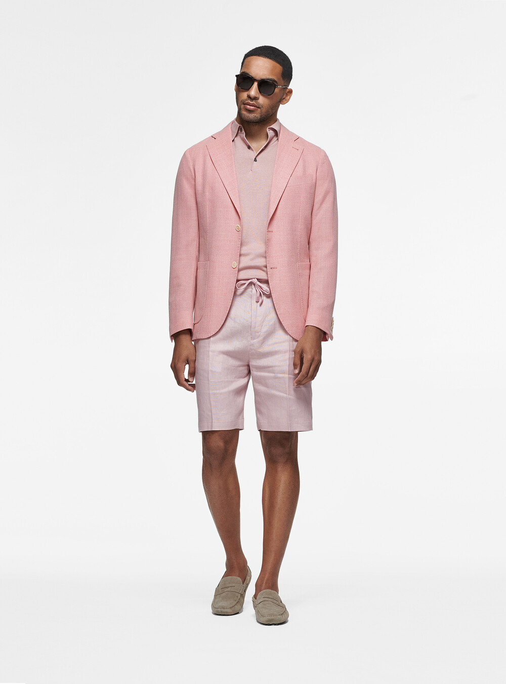 Veste en pure laine microtextur&eacute;e, ROSE