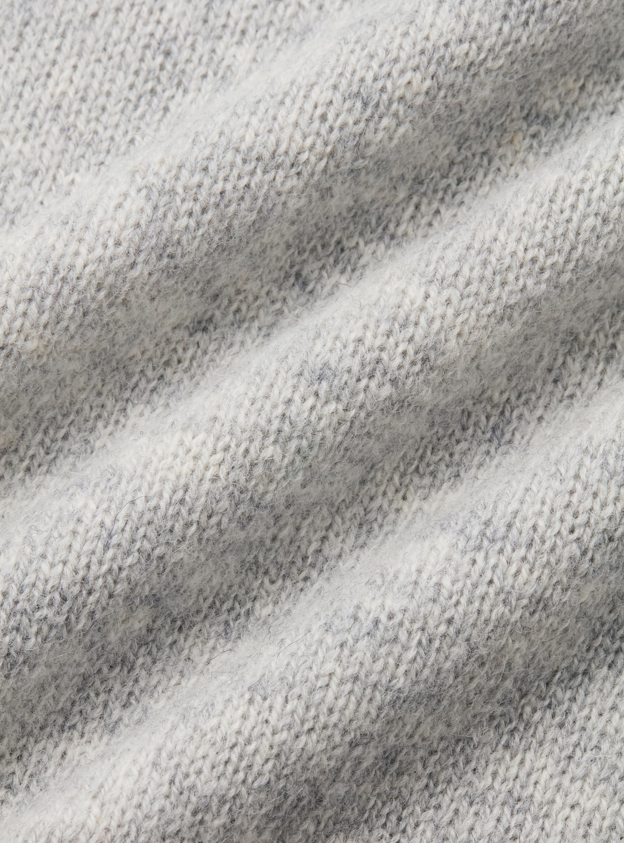 Pure Shetland wool crewneck sweater, LIGHT GREY MELANGE