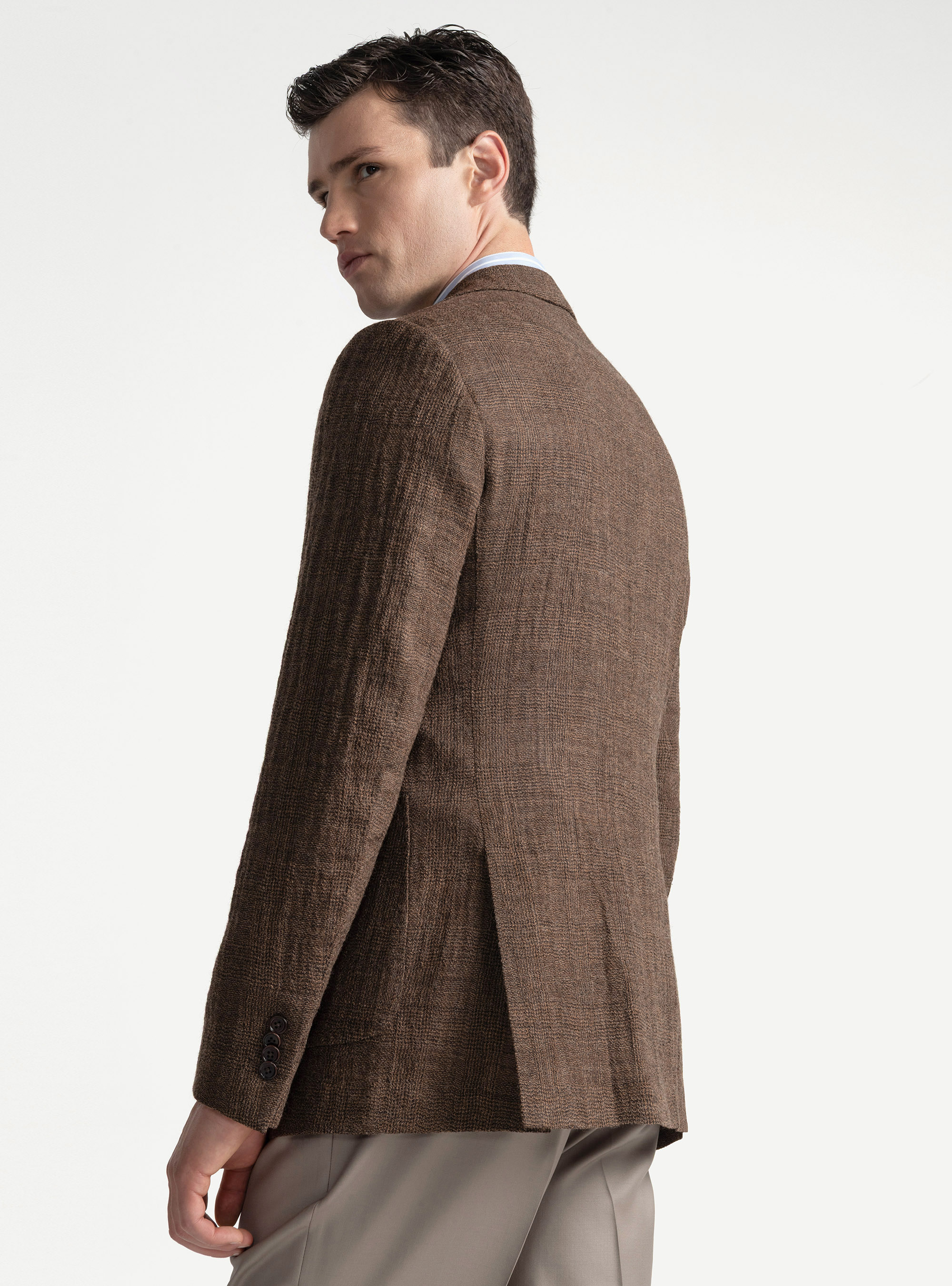 Americana de lana pura con estampado Príncipe de Gales, MULTICOLORE