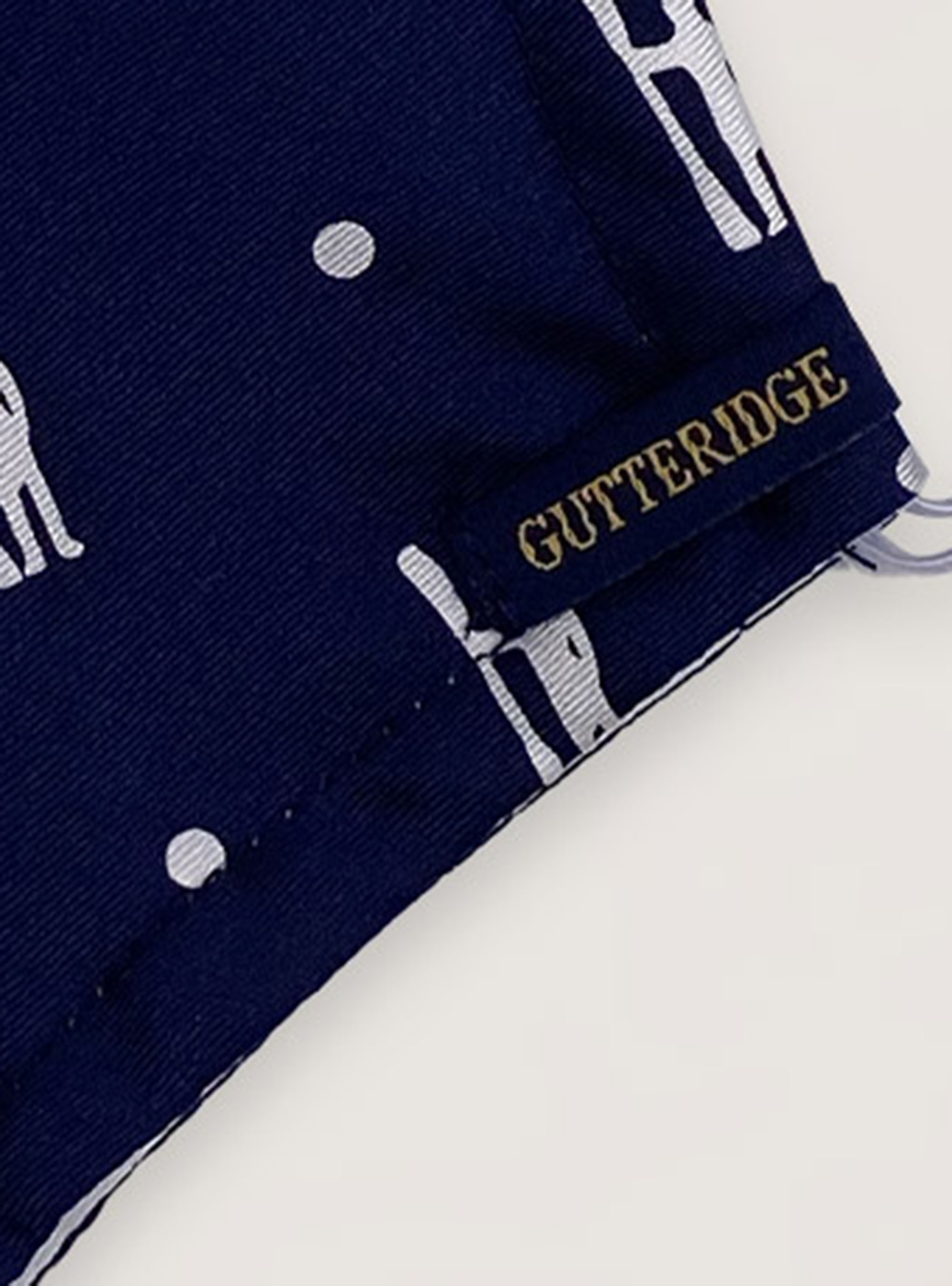 Copri mascherina in seta fantasia canottiere, BLU NAVY