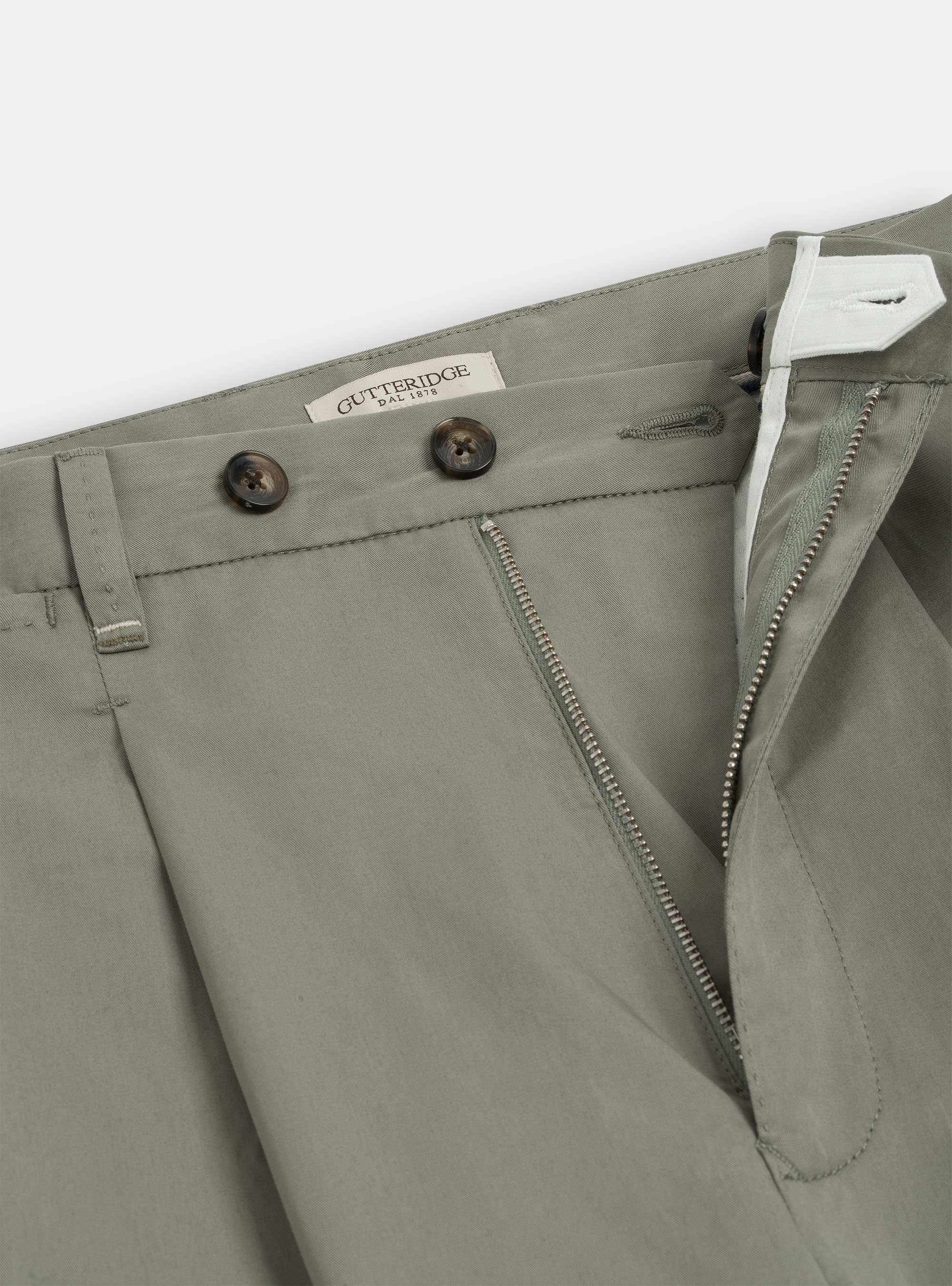 Pantaloni con doppia pince in twill leggero, SALVIA 0602C