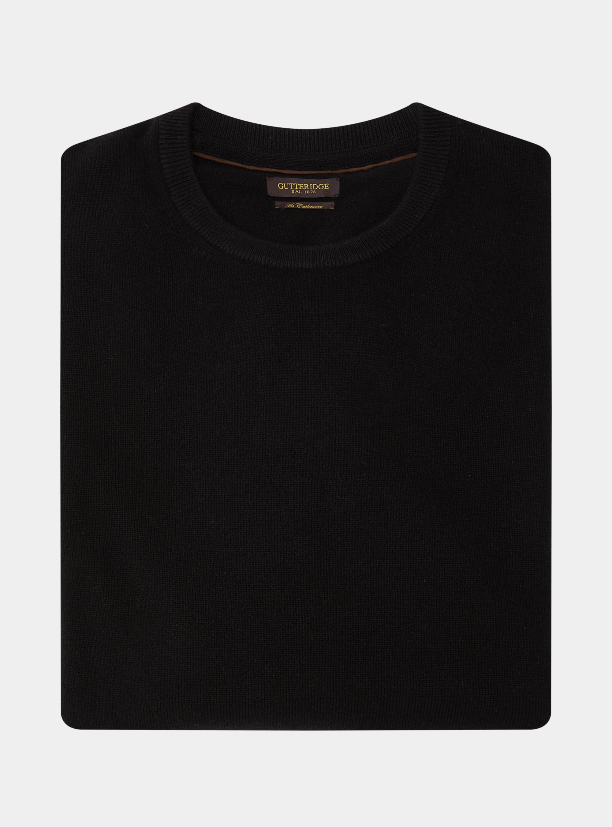 Cashmere blend crew-neck sweater, BLACK