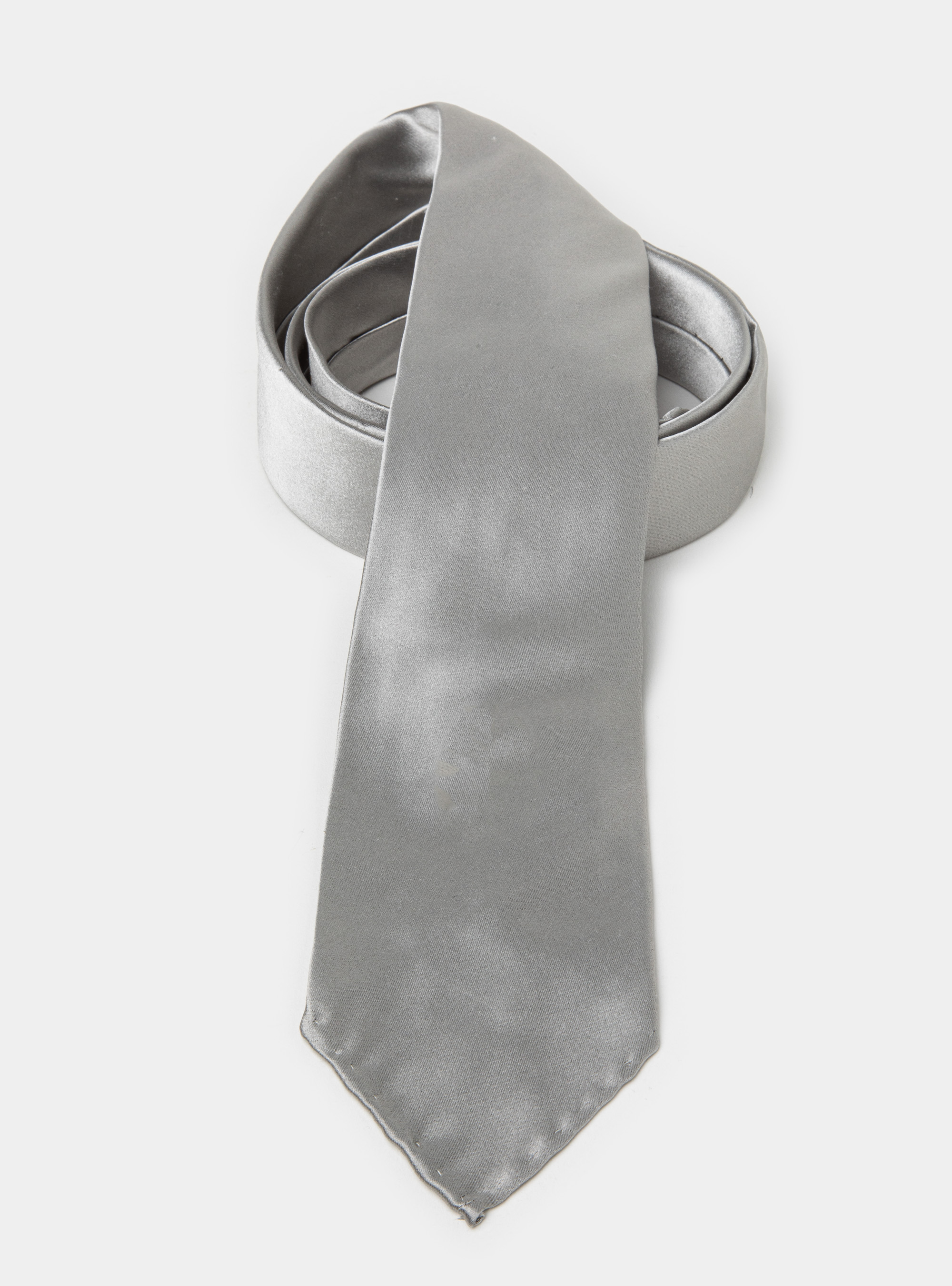 Cravatta in pura seta tinta unita, GRIGIO CHIARO 0256C