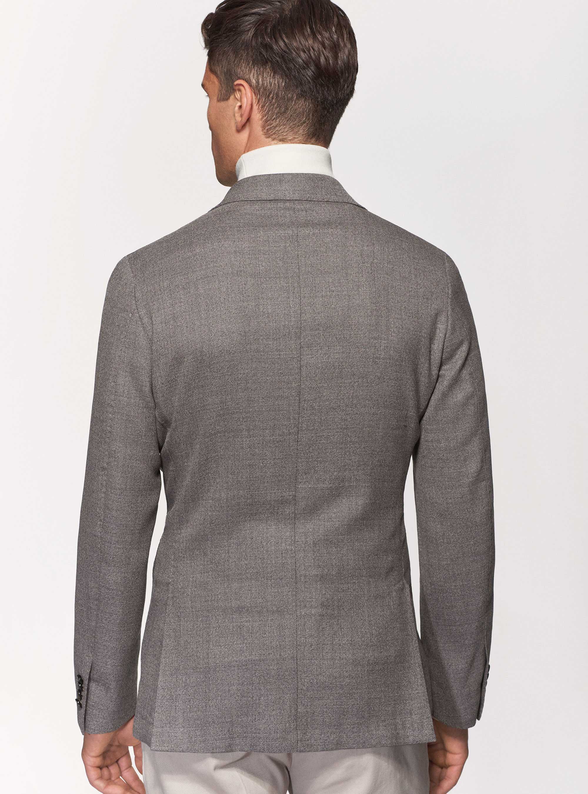 Giacca in lana stretch Reda Flexo, FANGO