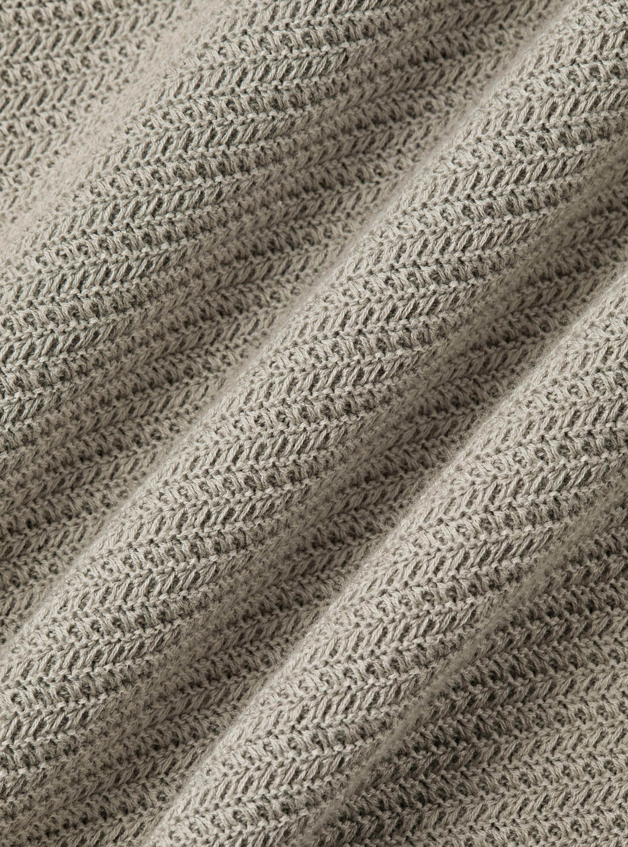 Textured cotton knit polo shirt, SAND