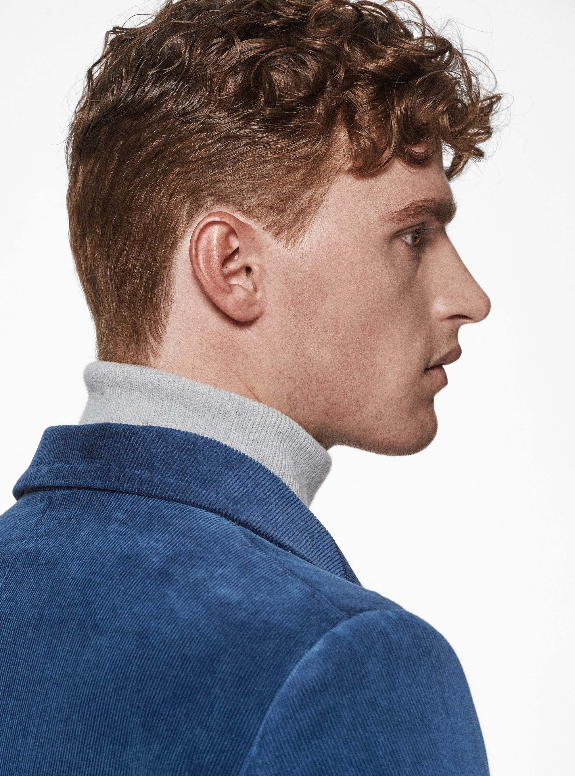 Giacca doppiopetto in velluto di Duca Visconti di Modrone, BLU